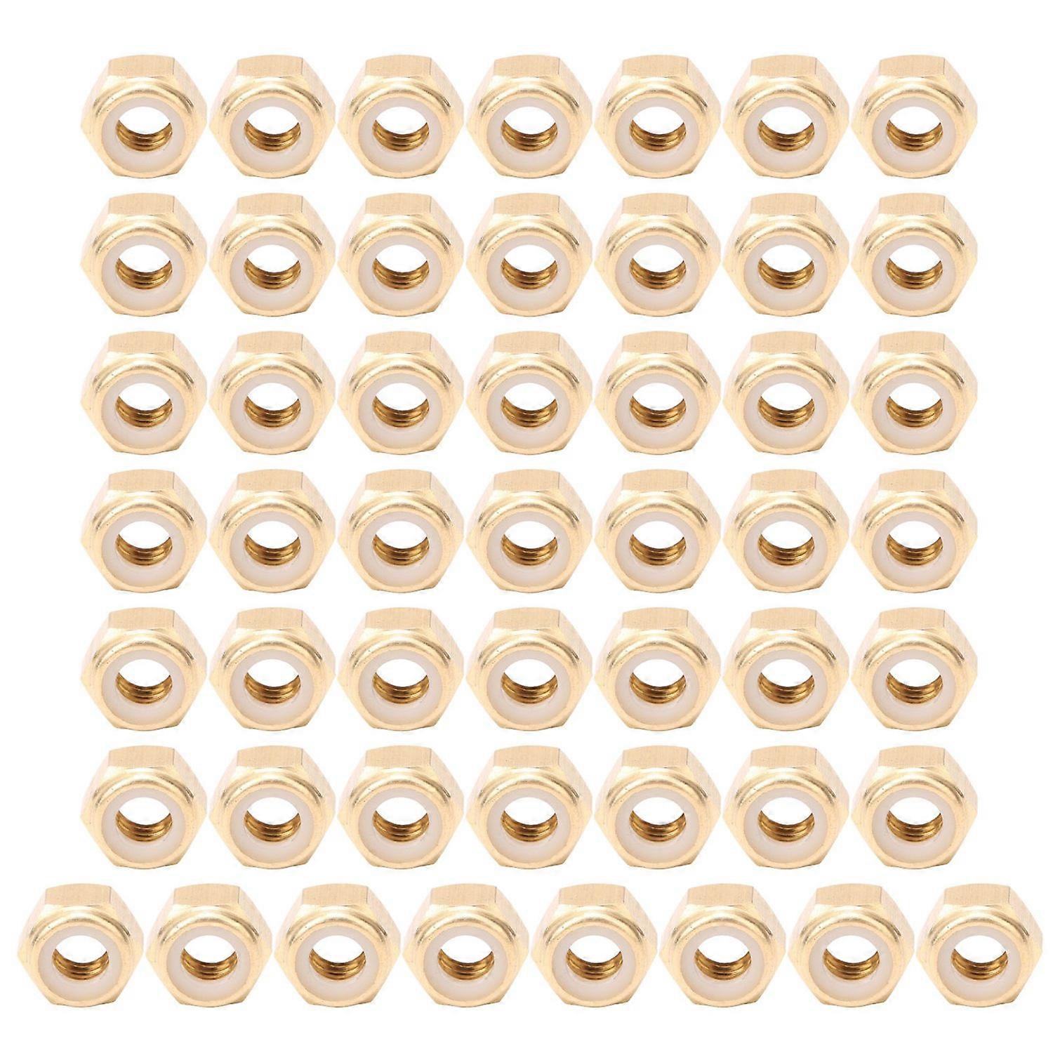 50Pcs SelfLocking Nut Pure Copper Durable AntiLoose Fastener Hardware Accessories(M6 )