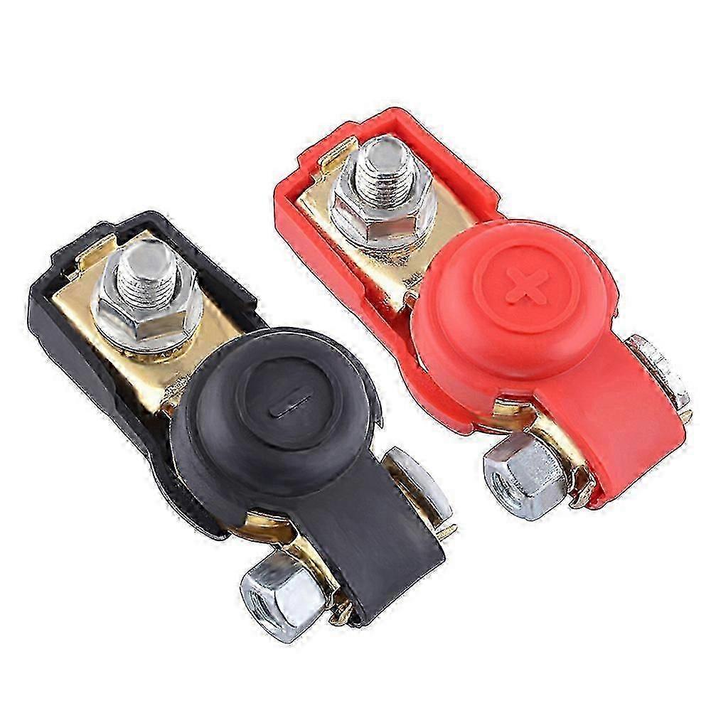 Quick Release Battery Terminals Clamps,2PCS Quick Release Battery Terminals with Positive and Negative Clamps and Copper Car Plate Terminal Connector 