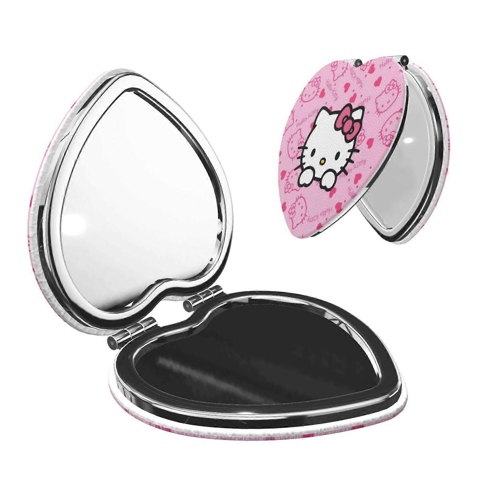 Hello Kitty Pocket Mirror, Portable Magnifying Compact Travel Makeup Mirror, 2-Sided Handheld Small Mirror