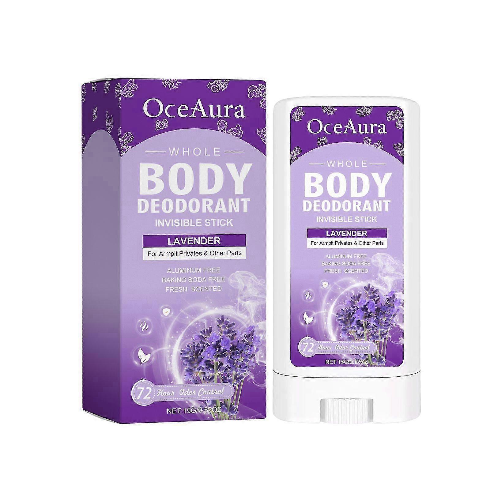 Oceaura Lavender Body Deodorizing Stick: Refreshing Body Fragrance, Antiperspirant, Deodorizing, And Eliminating Underarm Odor. Aromatic Deodorizing S