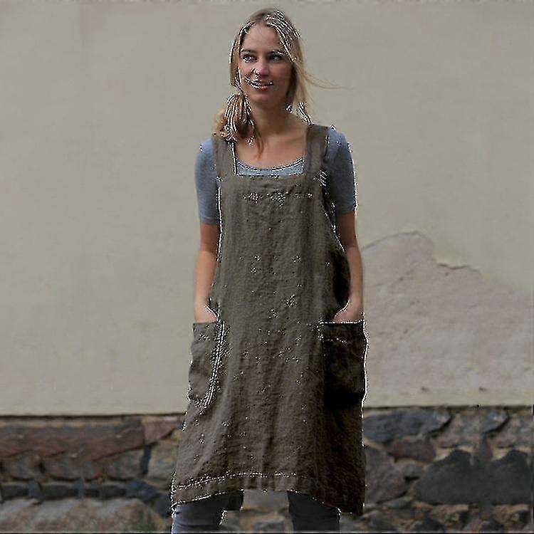 Șorț de îmbrăcăminte de casă pentru femei - Bumbac In, Cross Back Style