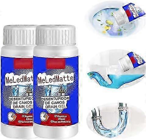 1-3x Powerful Pipe Dredging Agent Meledmatte, Toilet Drain Cleaner Clog Remover, Pipeline Dredging Agent For Kitchen Toilet Pipeline Quick Cleaning