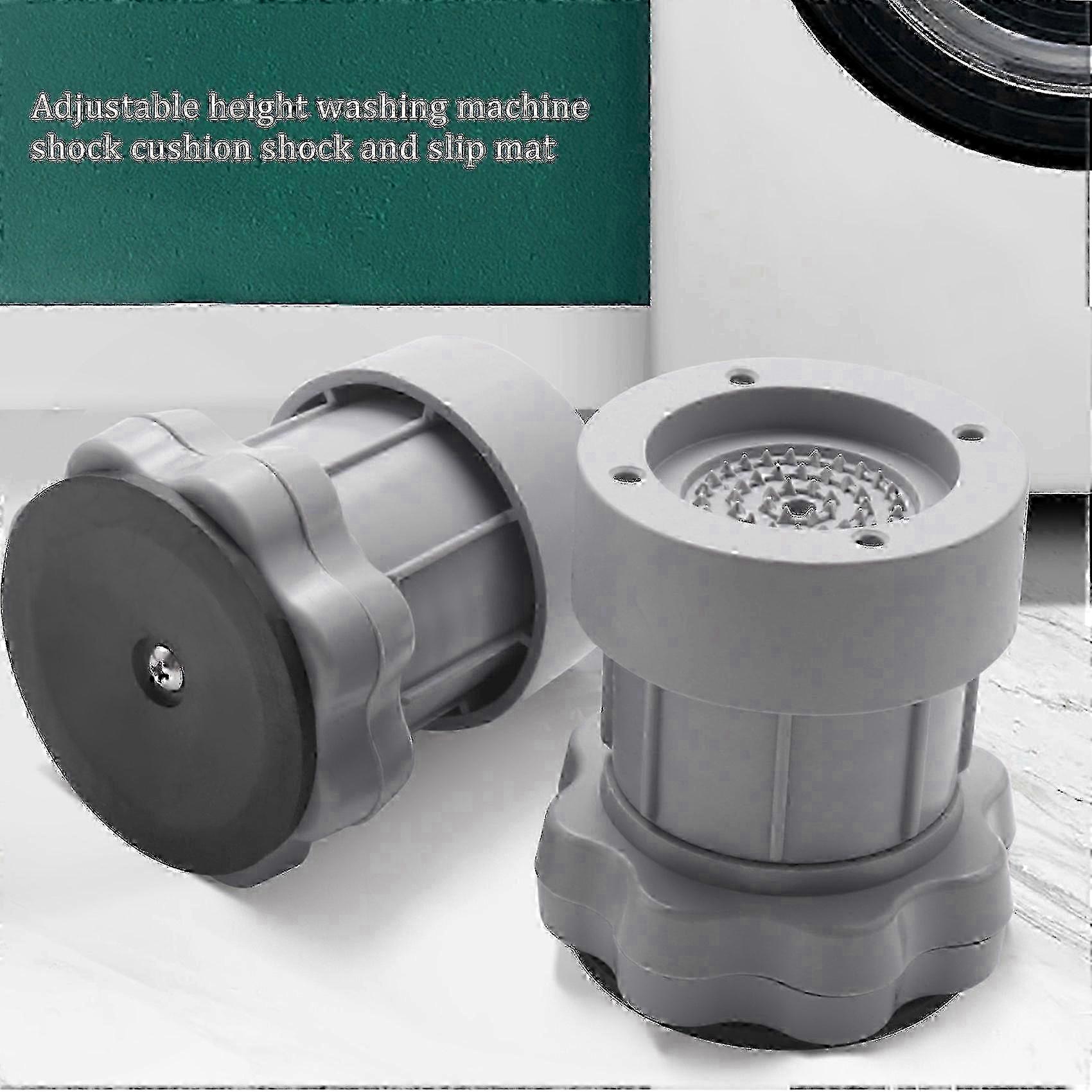 4PC Adjustable Washing Machine Anti-Shock Mat Fridge Floor Protector-Gray