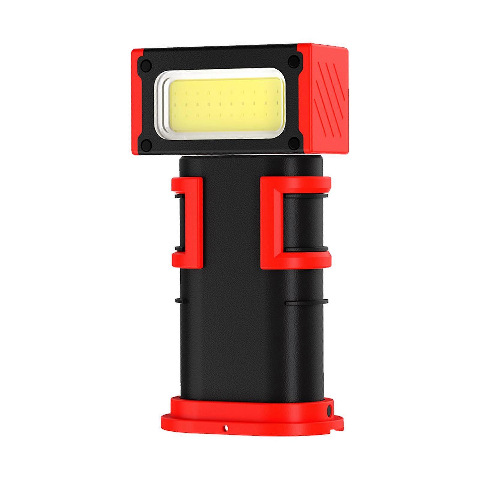 Professional Rotating Work Light Waterproof Inspection Lamp Pocket Led Flashlight Waterproof Outdoor Torch With Tail Hook  Red