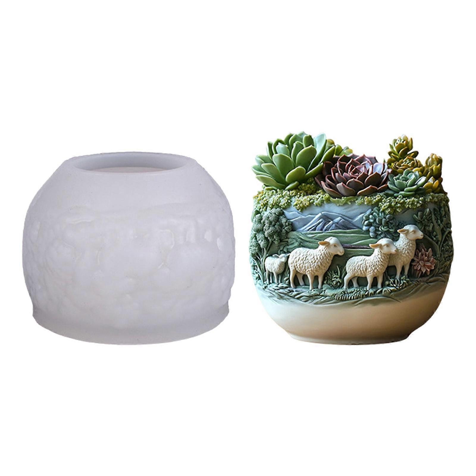 Flexible Silicone Goat Planter Mold Jewelry Making Tool Silicone Texture for Easy Demolding and Multipurpose Use Multicolor