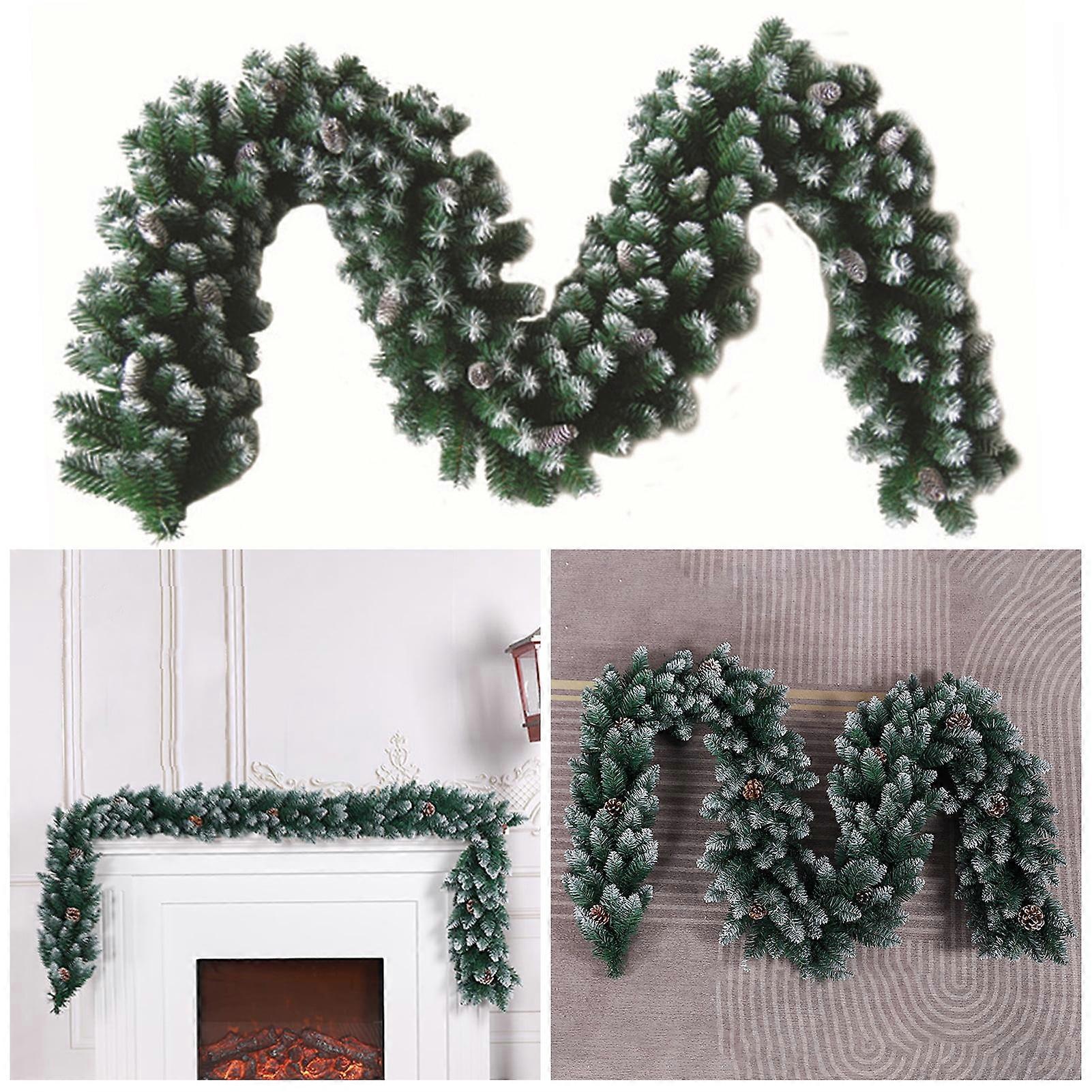 SUSUchens Realistic Christmas Green Rattan Sprayed White Tip Dense Create Atmosphere Decoration Christmas Tree Green