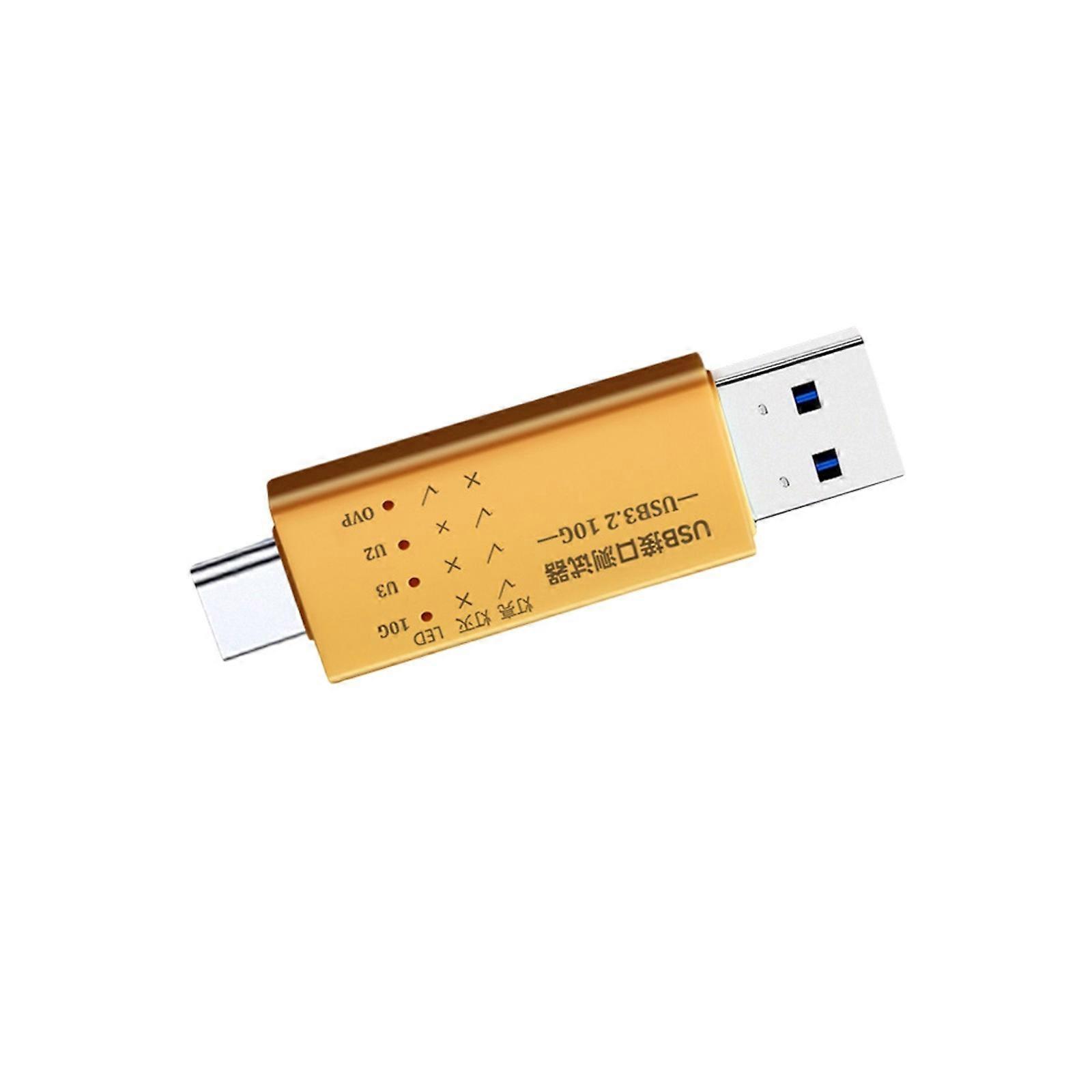Interfaces USB C vers USB 3.2 Testeurs Détecteurs avec transparents et surveillance de l’alimentation en temps réel Affichage LED Orange
