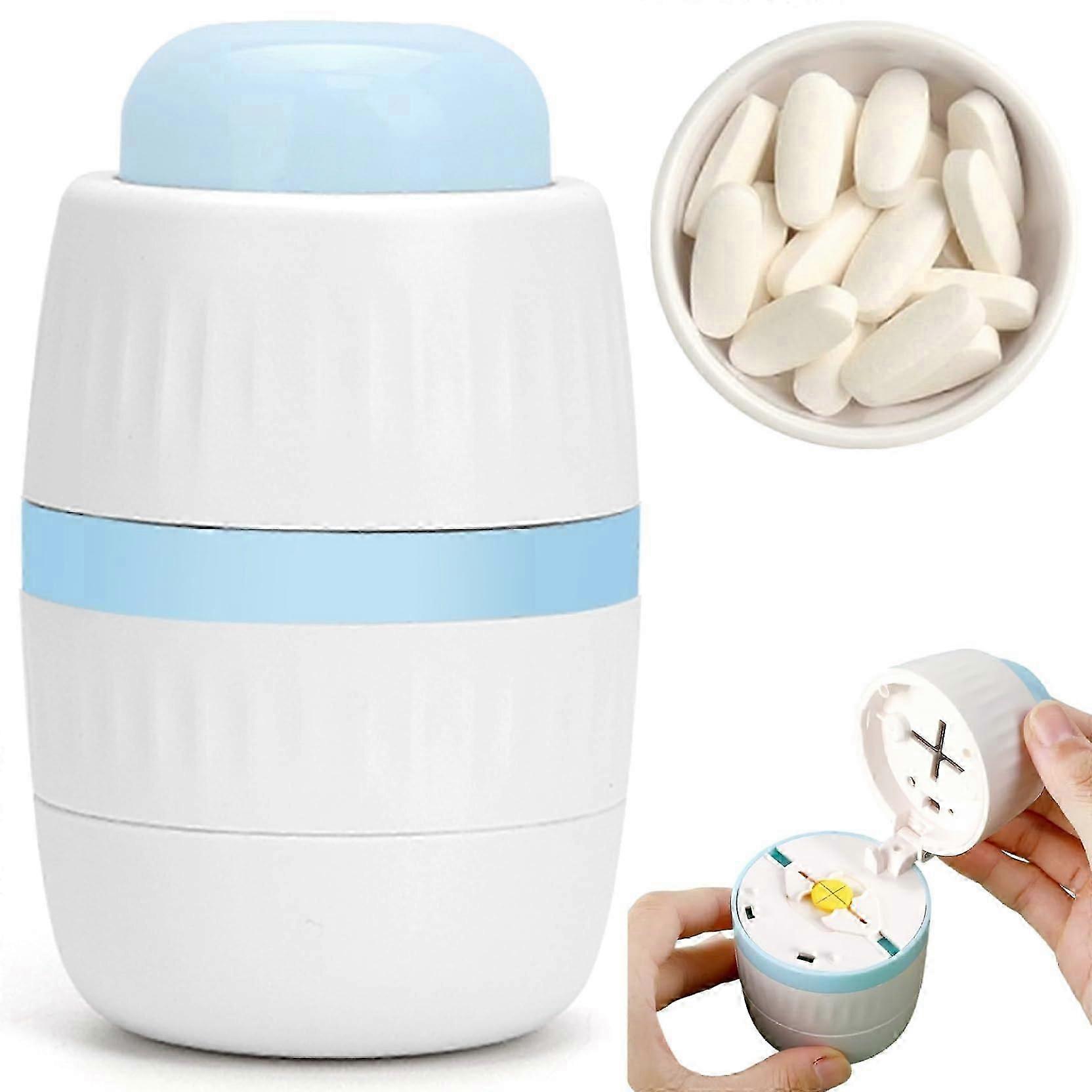 Pill Cutter 1/4 & 1/2 Divider Heavy Duty with Hidden Blade for Cutting Vitamins and Tablets, Easy to Use Design