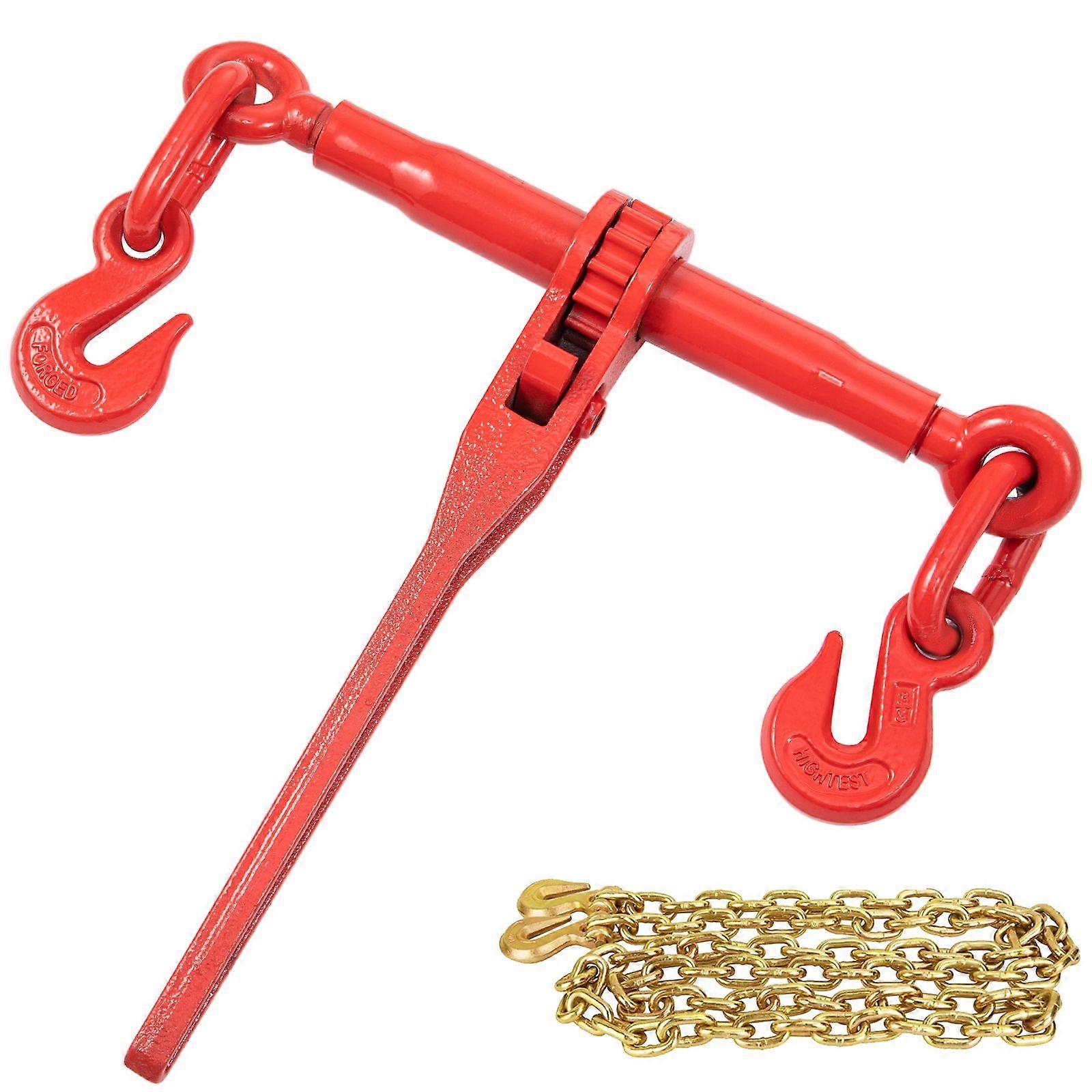Chain Load Binder, 5/16\" Tie Down Kit with 6600LBS Working Load Capacity, Includes (4) Ratchet Binders - (4) 21\' Grade 80 Chains