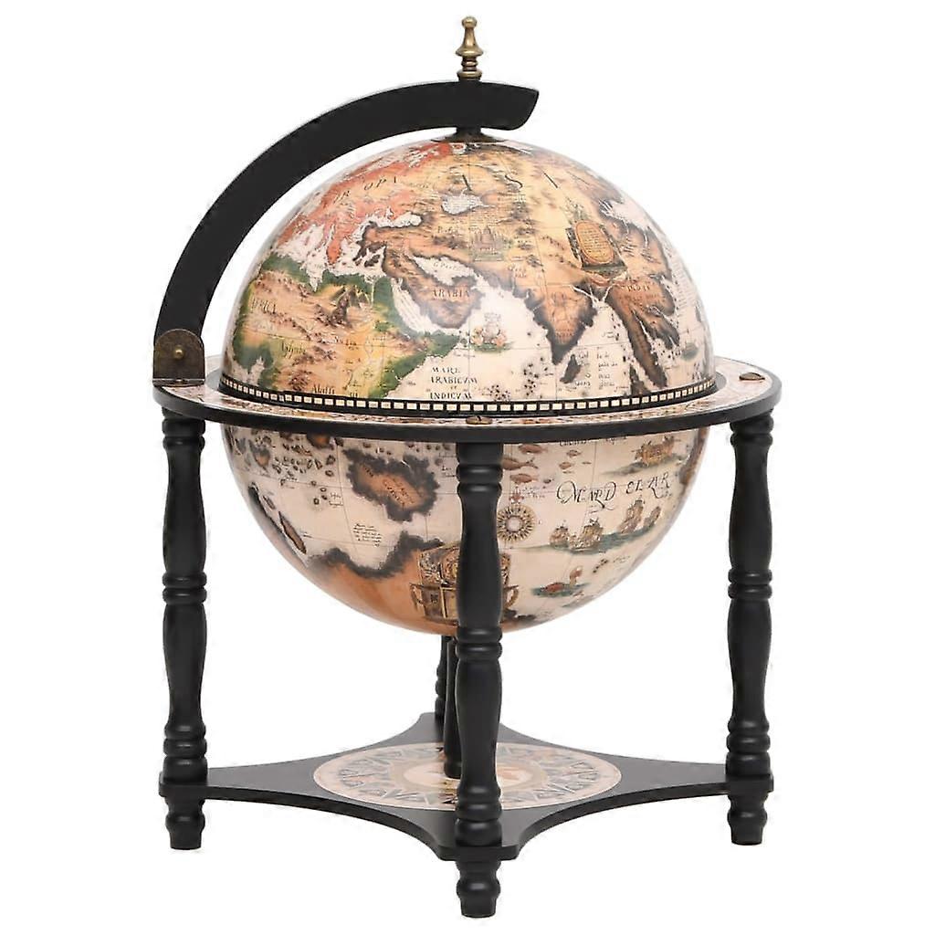 Globe Bar Black Solid Wood Eucalyptus
