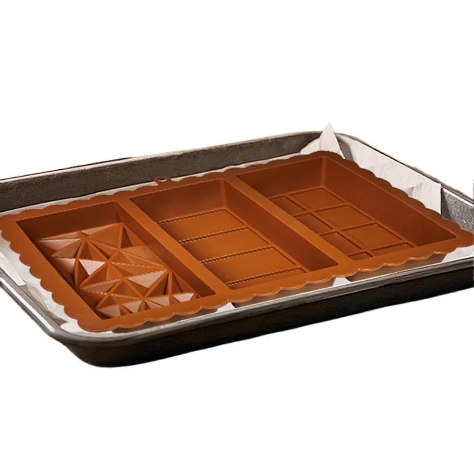 Silicone Chocolate Bar Mold Non Stick Deep Rectangular Baking Tray for Candy and Snack Making
