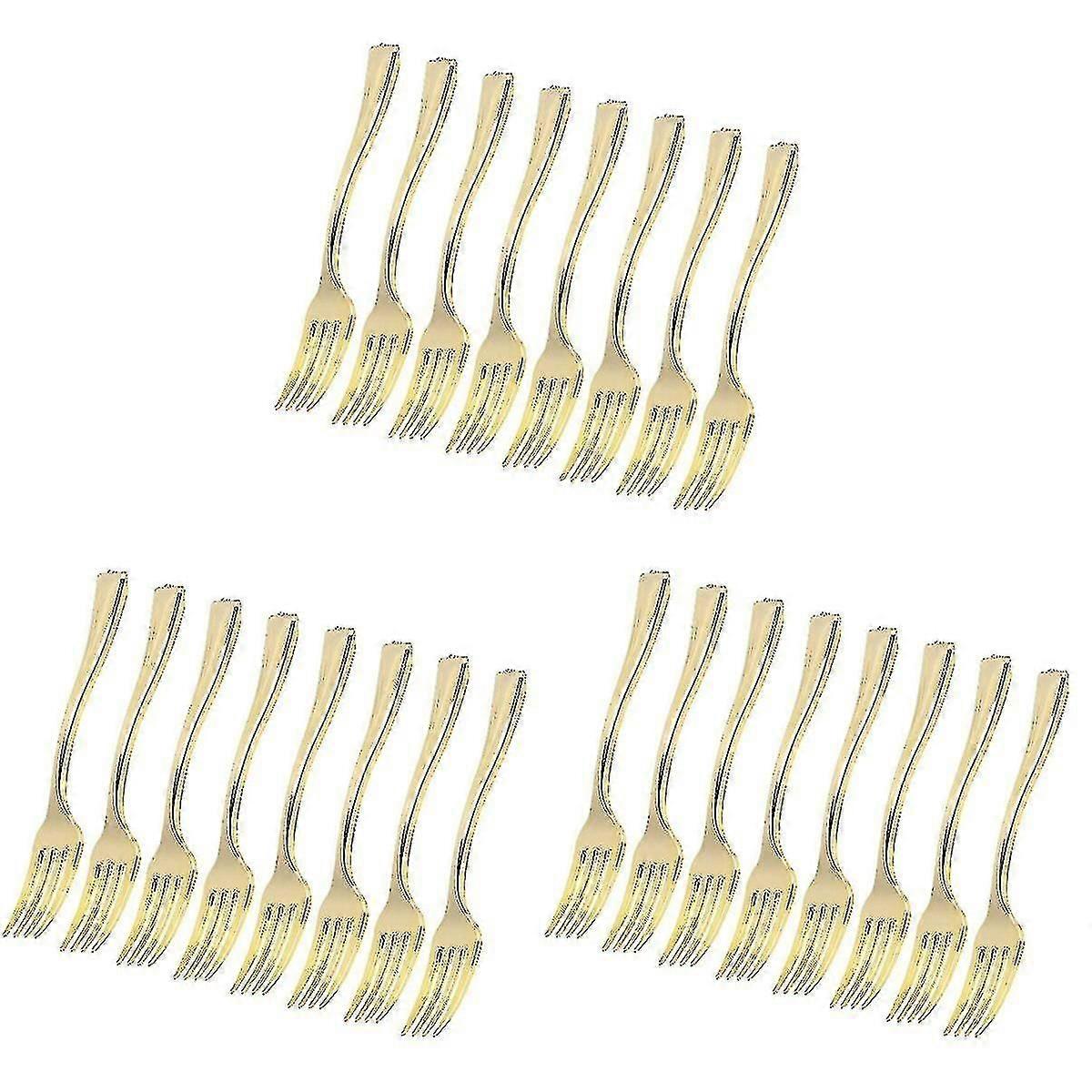 120 قطعة يمكن التخلص منها ميني فوركس الفاكهة حلوى بودينغ شوك لوازم الحفلات للمطعم Ktv (ذهبي) هاو