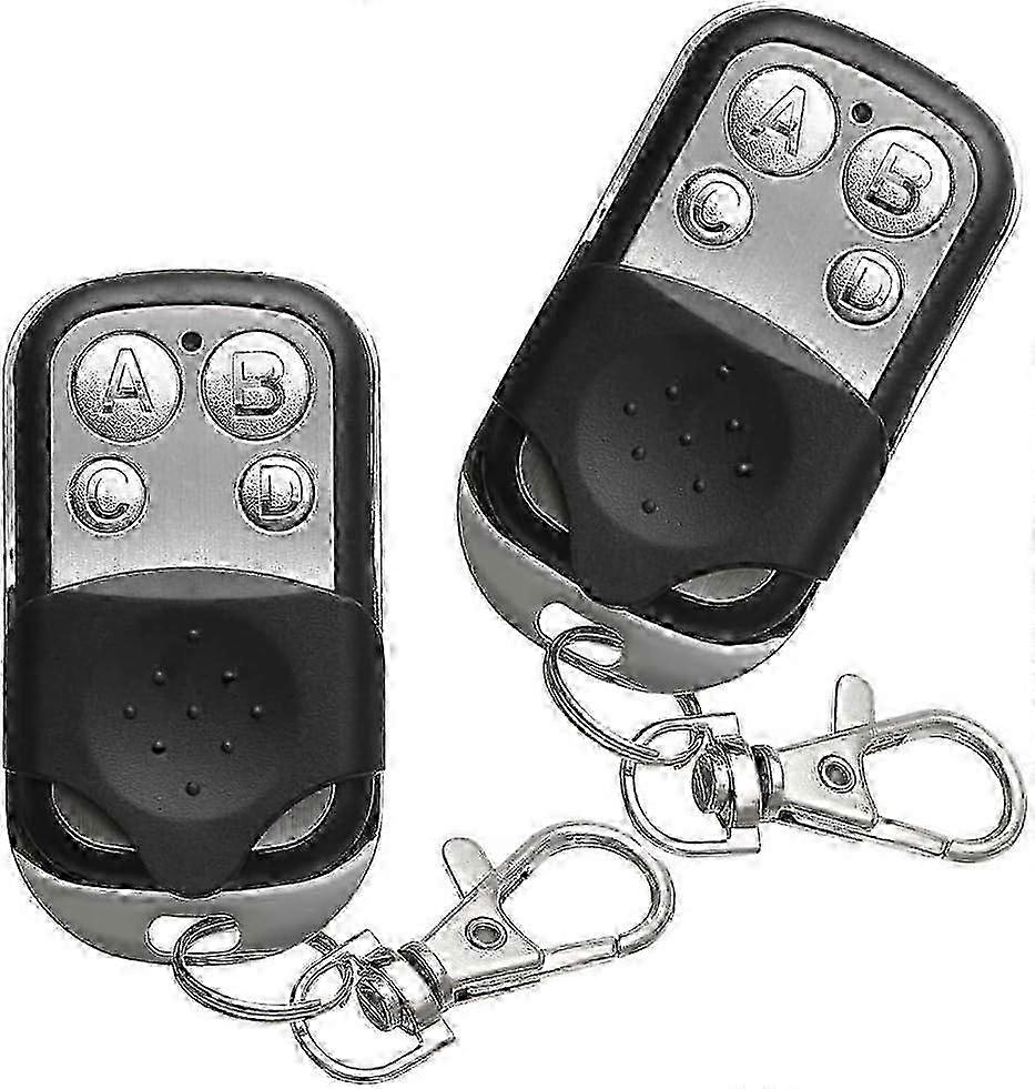 2 Pack 433MHz Universal Garage Door Remote Key Fob Replacement with Black Design for Easy Operation
