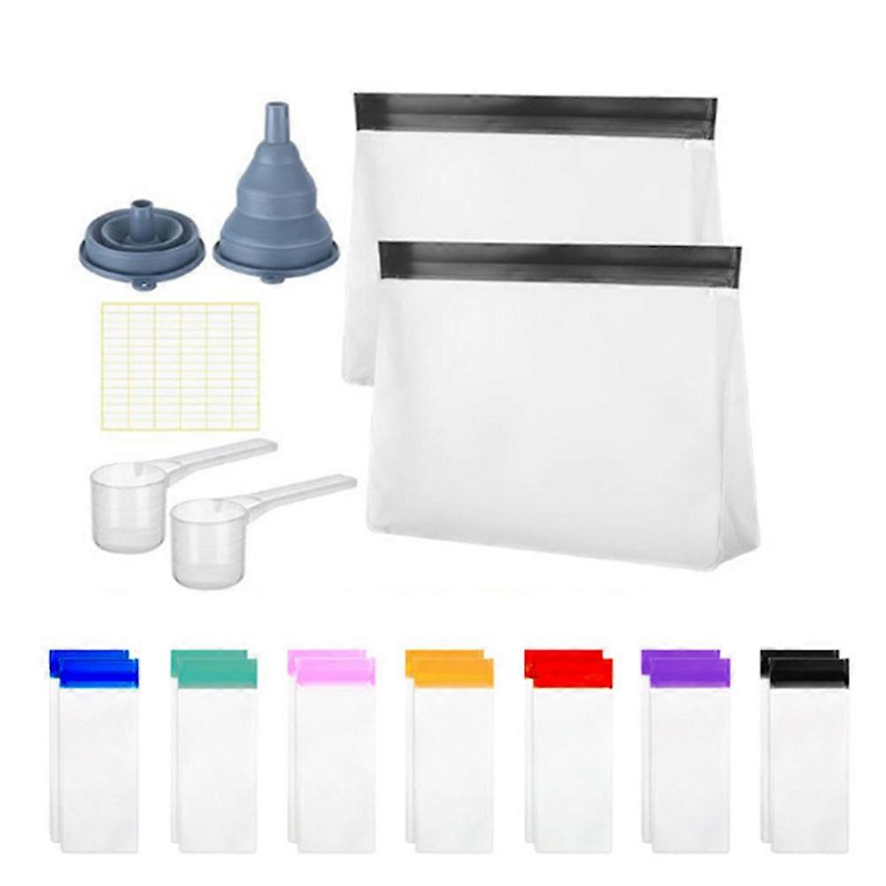 Protein Powder Travel Container Set Single Dose Reusable Powder Supplement Packets with Funnels,Spoo