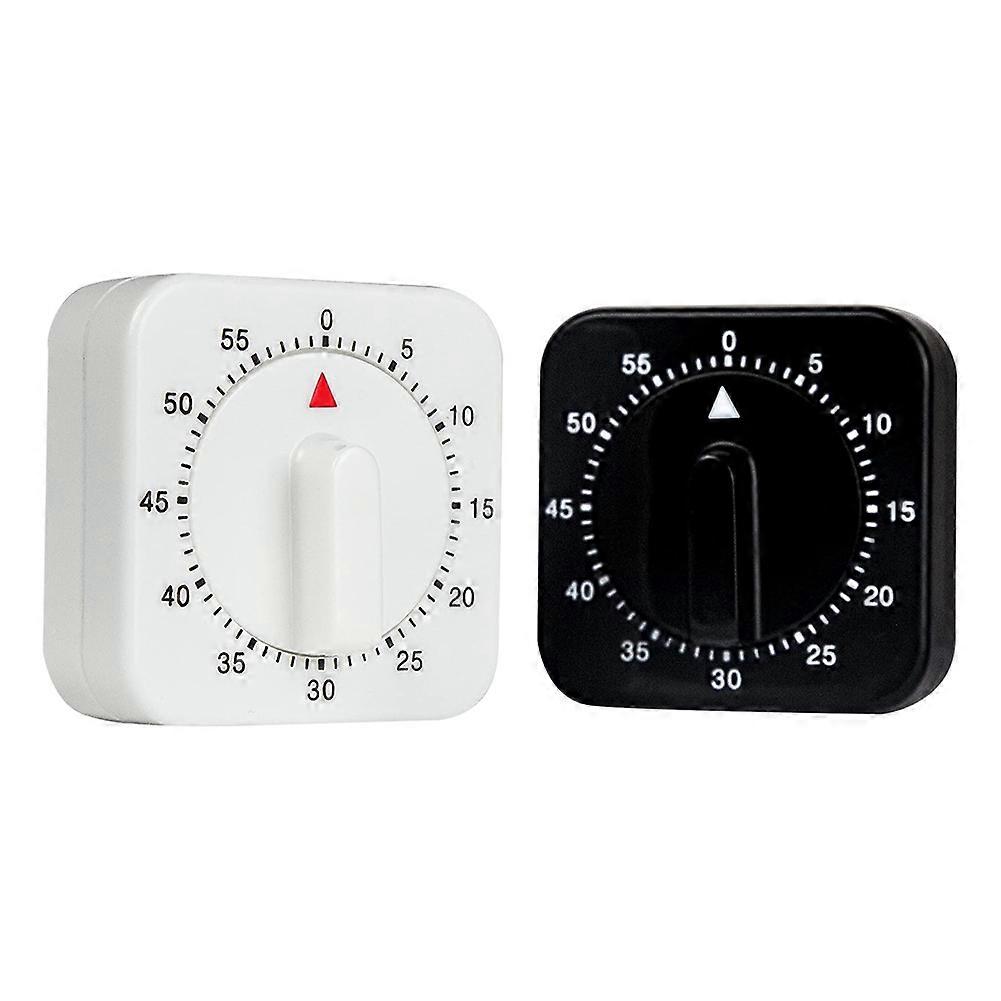 2-Pack Square 60 Minute Mechanical Kitchen Timer,Chef Cooking Timer Clock with Loud Alarm,No Batteries Required