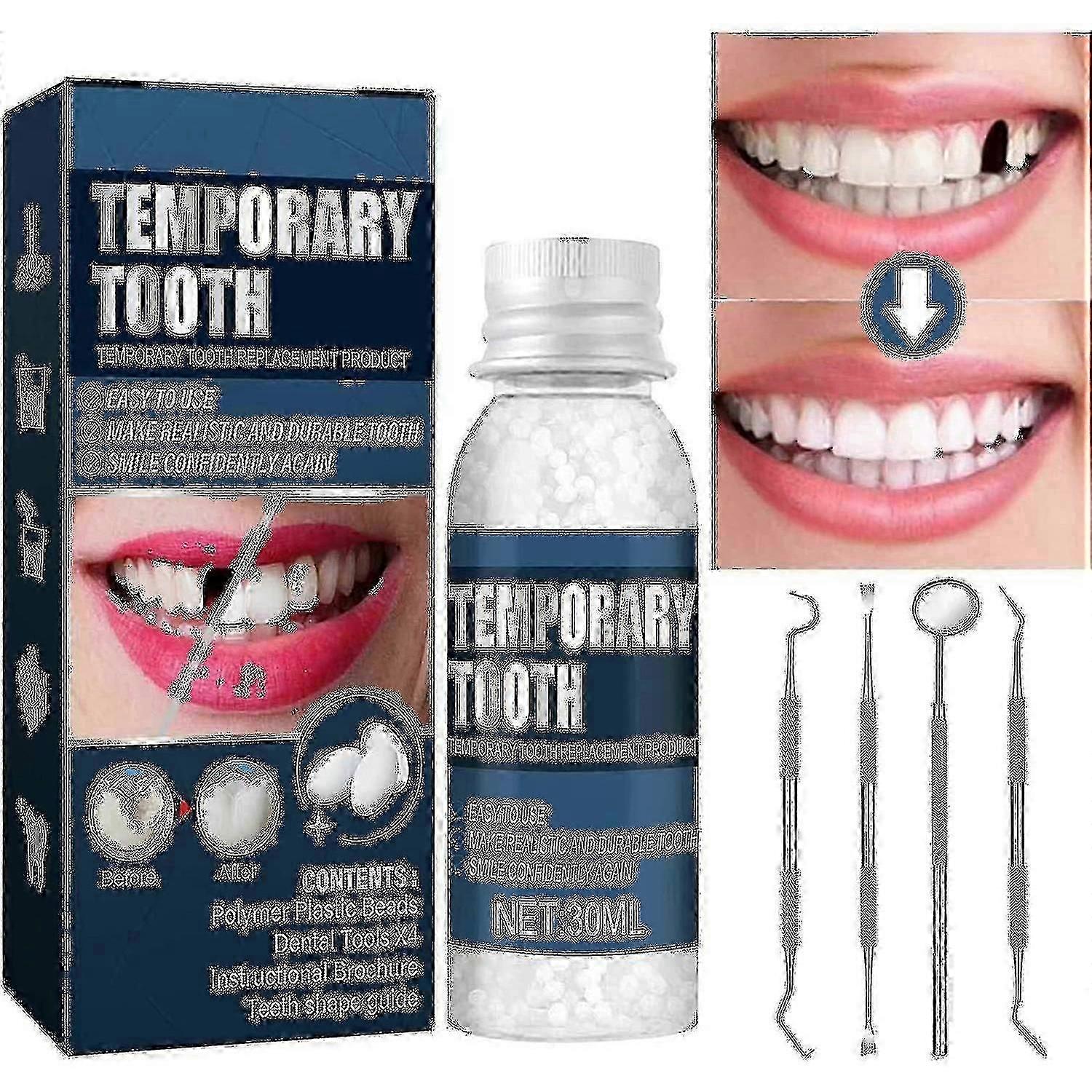 Tooth Repair Kit, Temporary Teeth Filling Repair Kit, Fixing The Missing And Broken Tooth Replacements Restore Your Smile