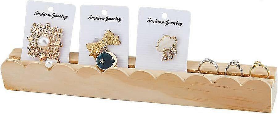 Card Display Stands With Slot Wood Scalloped Display Scalloped Floating Display Riser Stands Postcard Display Stand for Wall Bedroom Home Office Decor