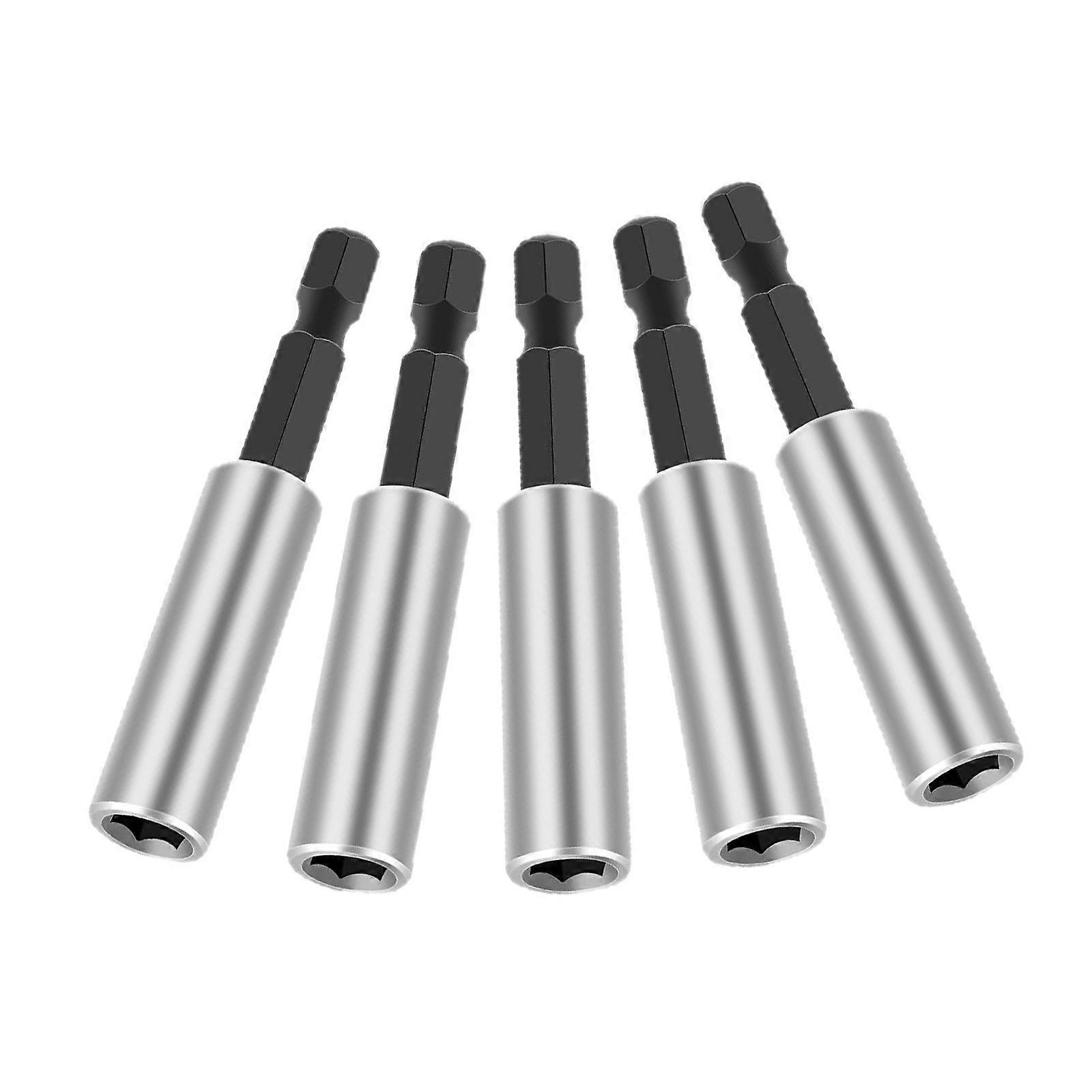6pcs Extended Magnetic Socket Adapters 60mm Long Alloy Steel Magnetic Hex Bit Holders for Hard to Reach Areas DIY Project Multicolor