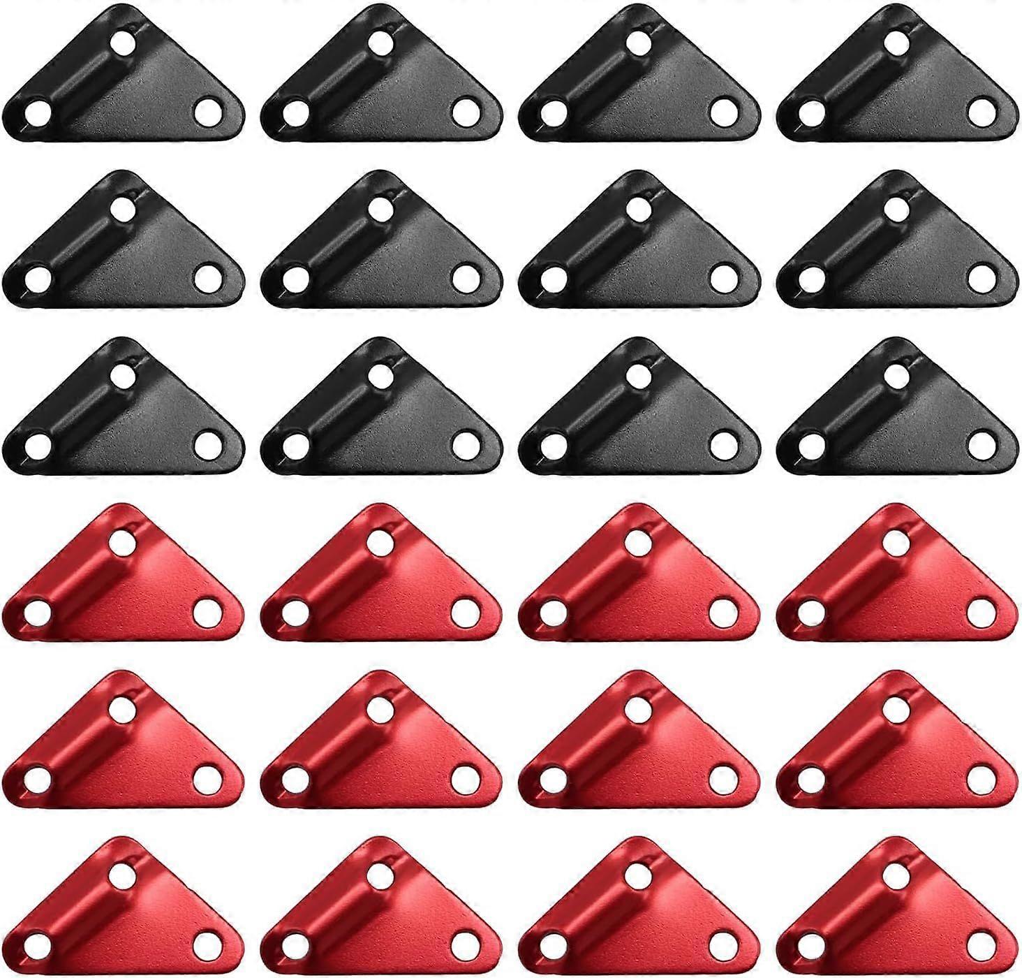 24 Pieces Rope Adjuster, Metal Triangular Rope Loop, Three Hole Rope Tensioner, Tent Rope Accessories, Suitable for Camping and Hiking.