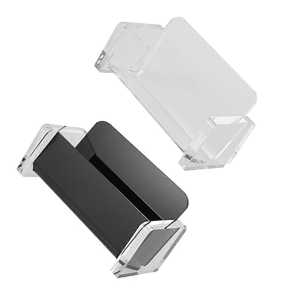 Business Card Holder Acrylic for Table Storage 2Pcs Convenient Card Display