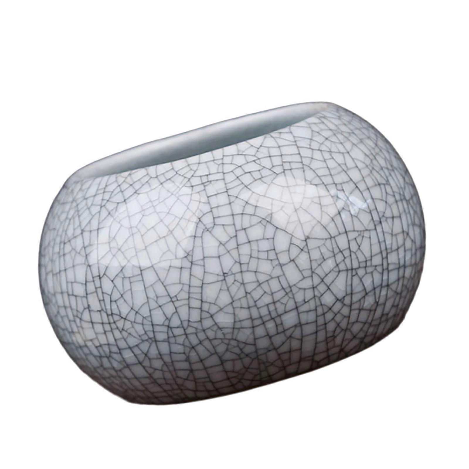 Handcrafted Crackle luminousness Ceramic Vase Planter Container Flowerpot For Coin Grass Pothos And Indoor Decoration Multicolor