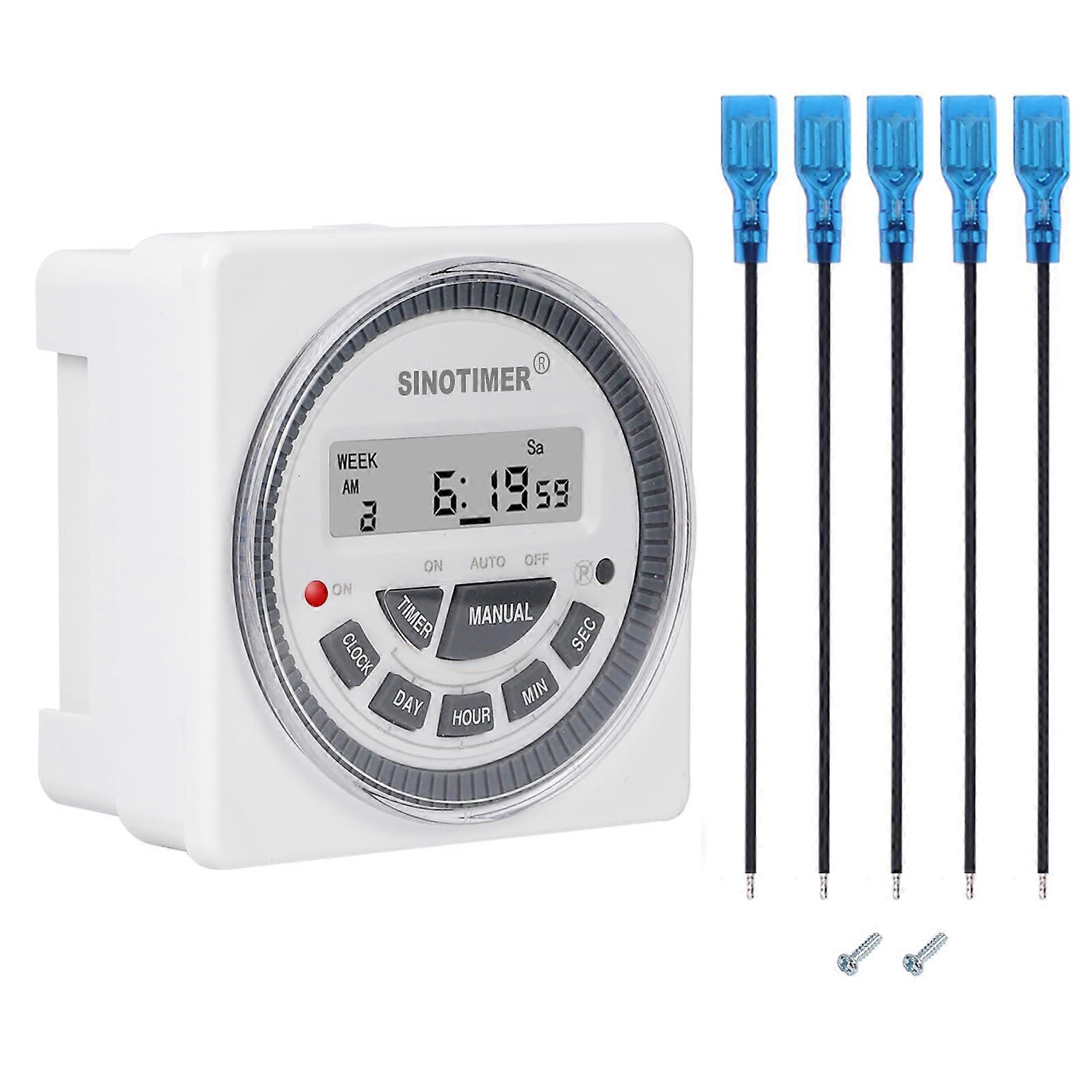 12V Digital Timer Switch with Battery Backup, 7 Day Programmable Relay for DC Solar and Lights