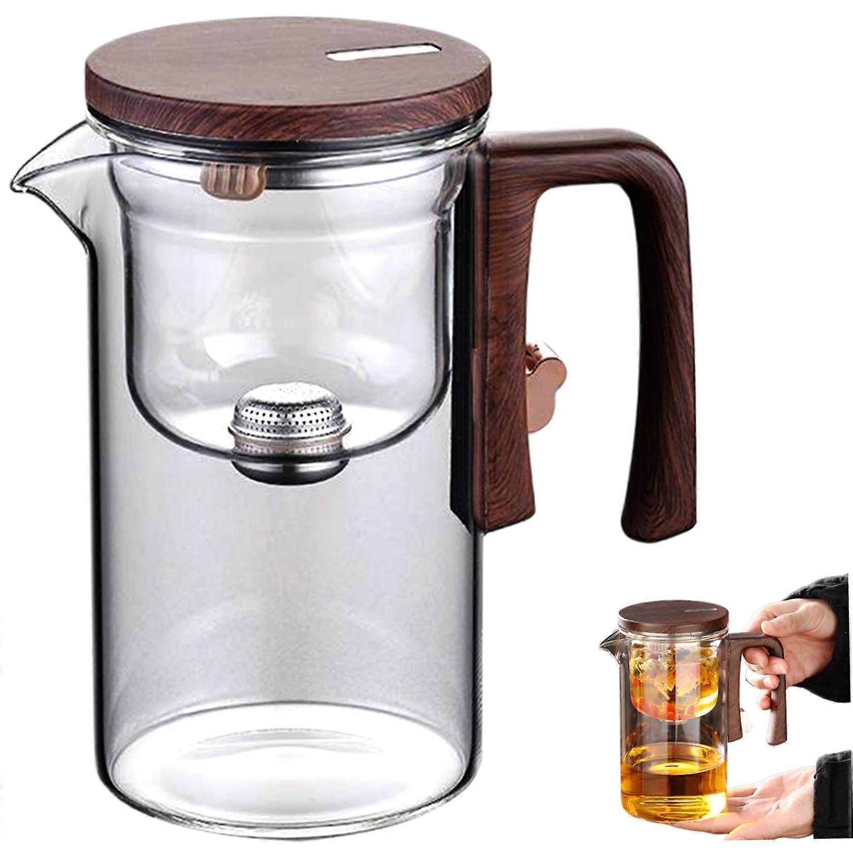 520ml Heat Resistant Glass Teapot with Magnetic Infuser and Leakproof Spout for Loose Leaf Tea