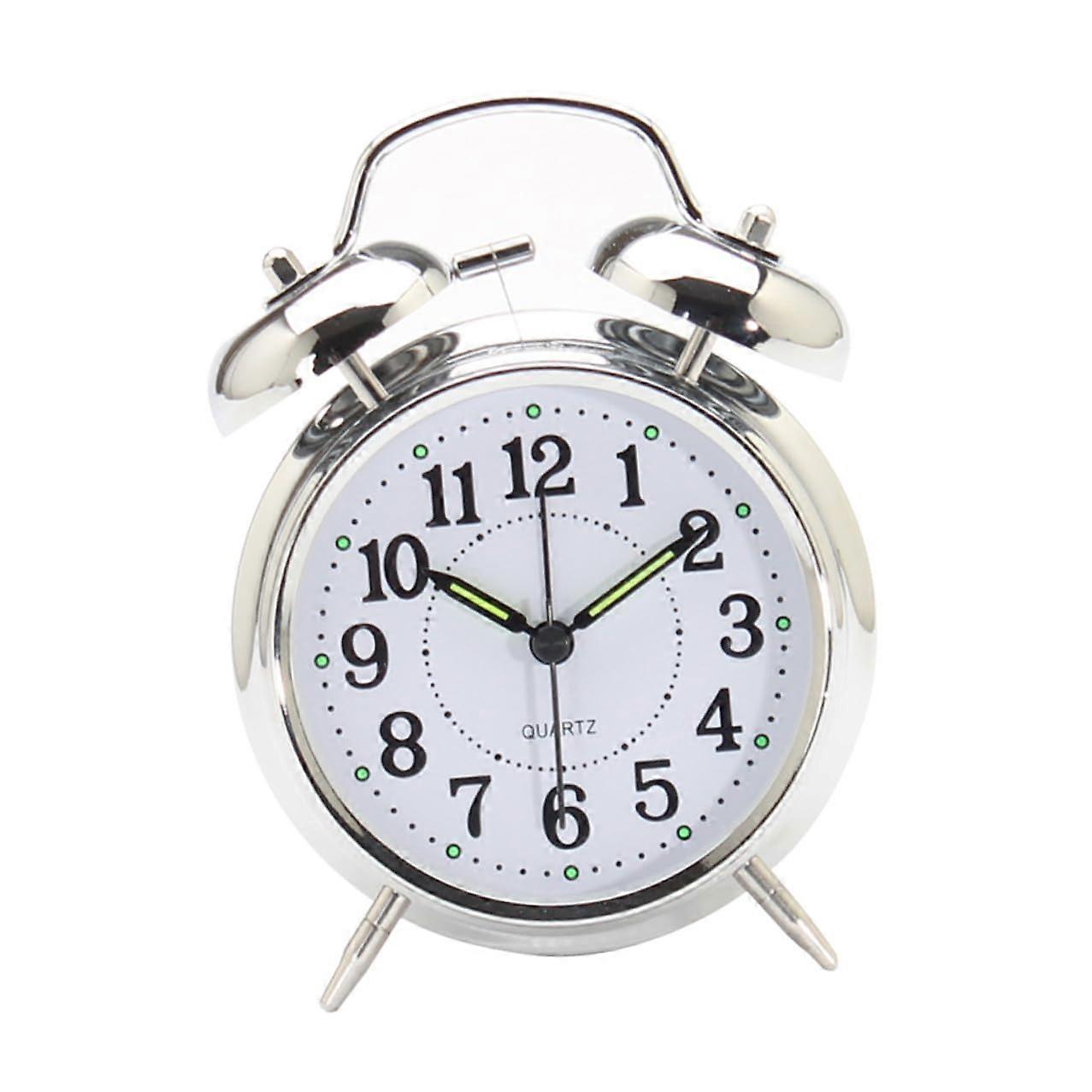 Digital Alarm Clock with Clear 3D Numbers, Silent Metal Build for Bedside or Desk, Silver Finish