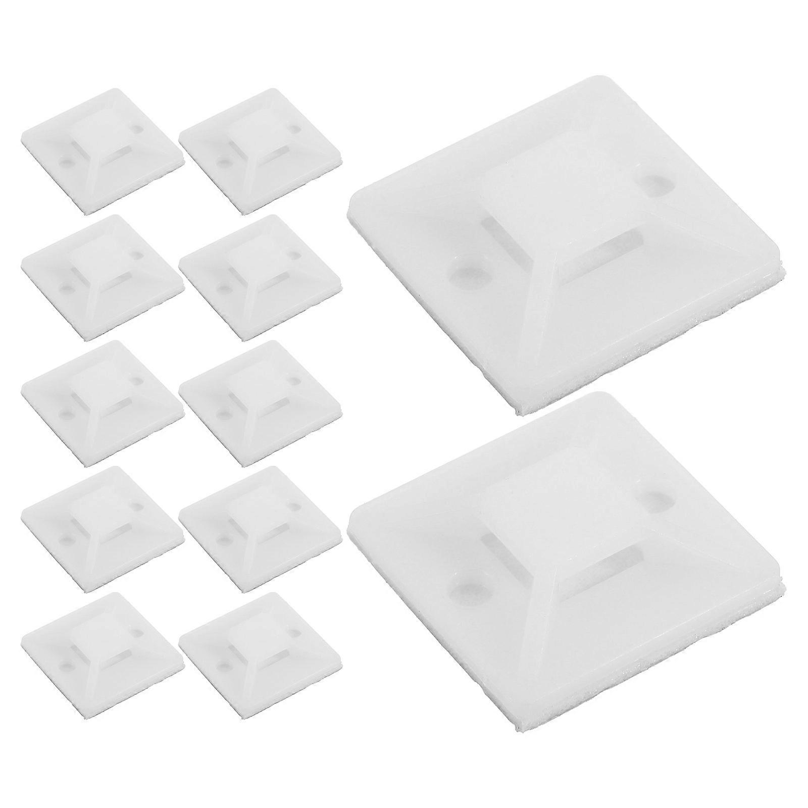 Wire Bracket White Zip Tie Mount Reusable Cable Holders for 100Pcs Fixing