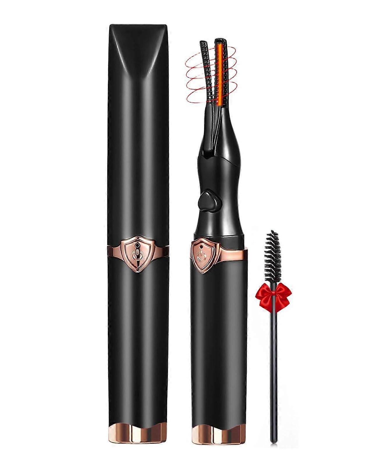 Heated Eyelash Curler with 3 Temperature Modes, USB Rechargeable Electric Lash Curler, 24h LongLasting Curl, Black