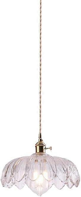 Glass Pendant Light with Handblown Shade Vintage Chandelier Adjustable Chain E27 Ceiling Fixture