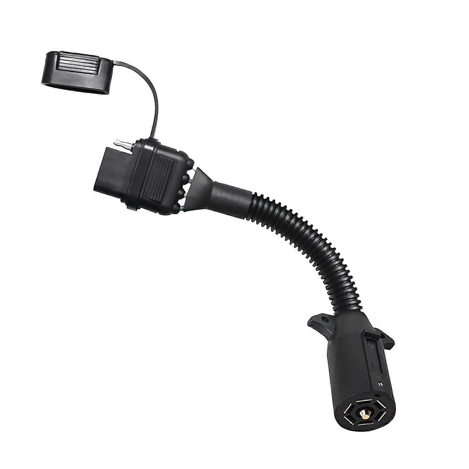 Trailer Plug Adapter 7 Pin to 4 Pin Seamless Compatibility Quick Plug and Play for RVs Black