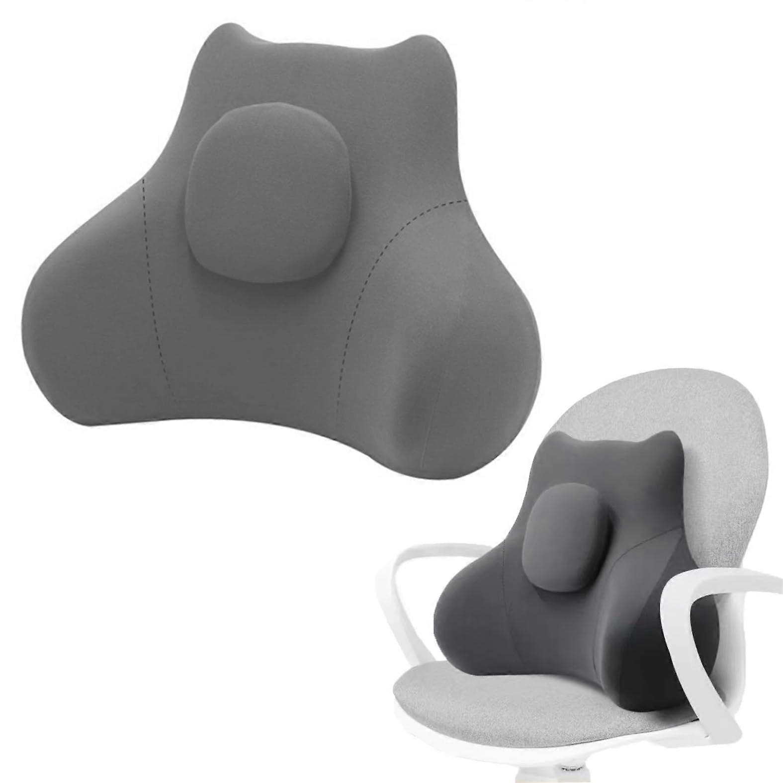 Lumbar Support Pillow with Adaptive Memory Foam, Ergonomic CShaped Back Cushion for Office Chair and Car