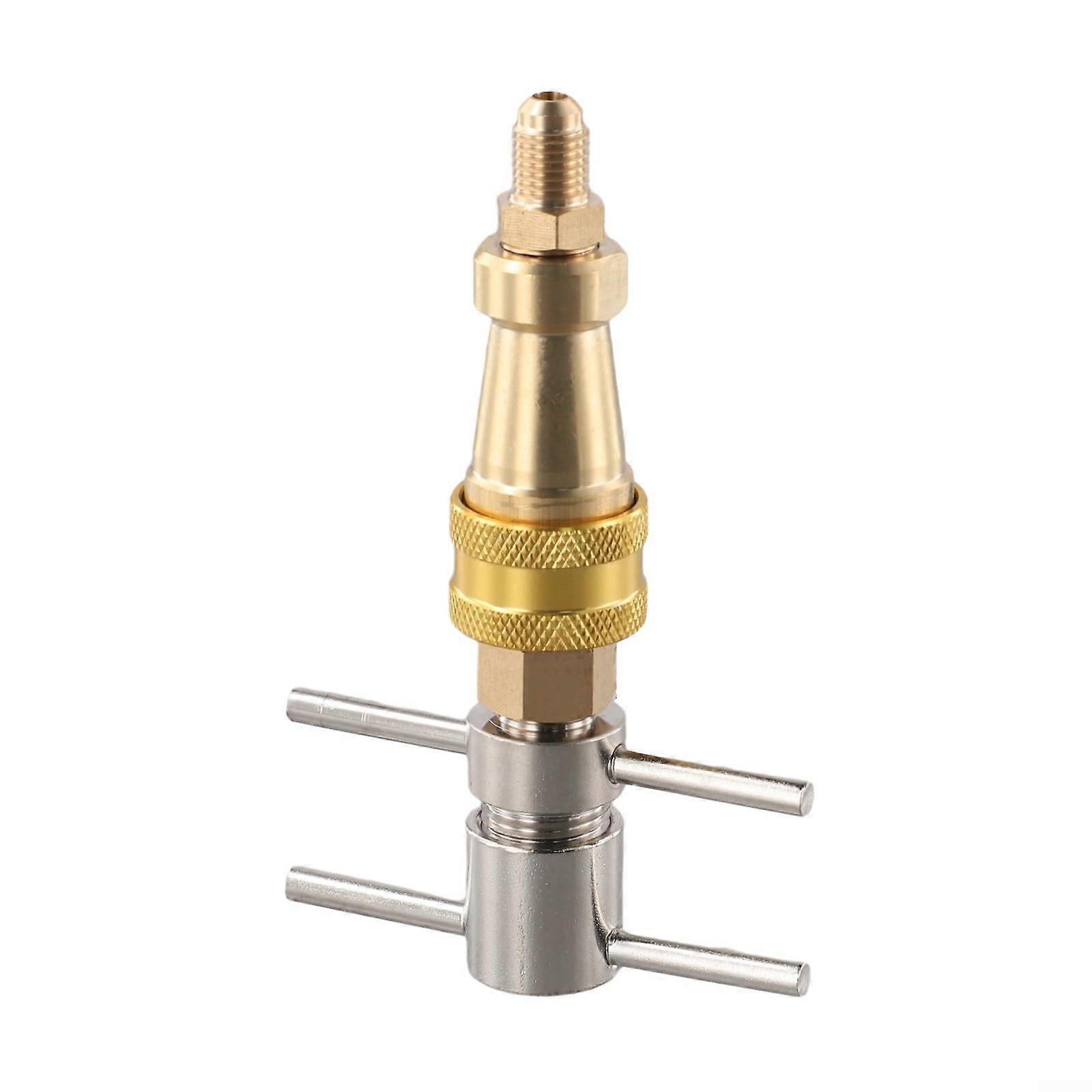 1/4 Inch Brass Refrigerator Water Line Connector Quick Release Fitting for HVAC Leak Use