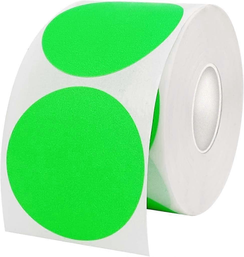 2 Inch Round Label Permanent Color Code Dot Stickers, 500 Labels per Roll, Green