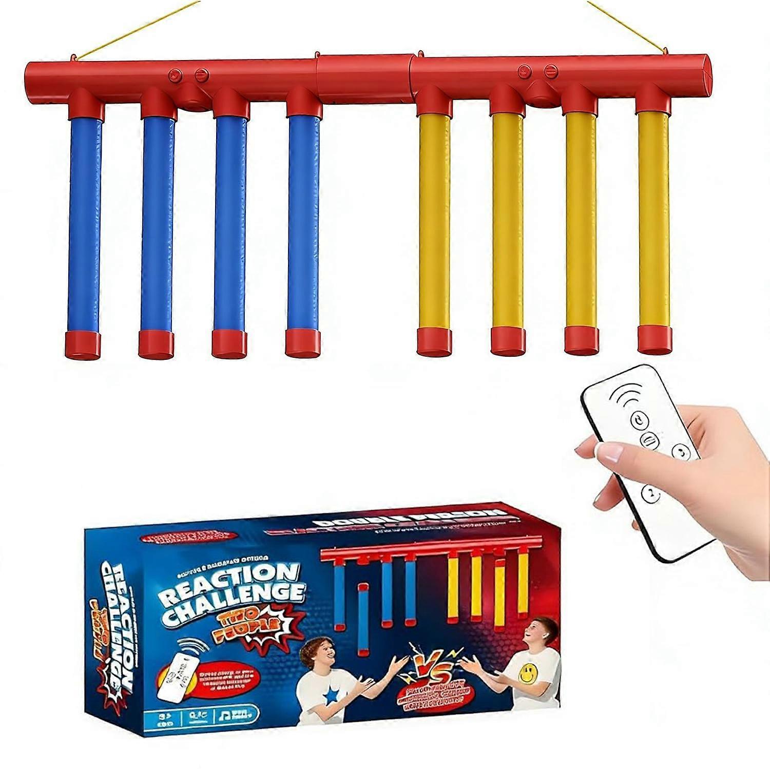 Drop Sticks Game with Remote, 2 Player Catching Sticks Game, 3 Adjustable Speeds Falling Sticks Catching Game, Drop It Catch It Win It Reaction Game