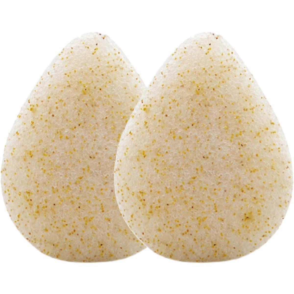 2pcs Facial Cleansing Sponge with Walnut Seed for Gentle Deep Cleaning and Makeup Removal Reusable EcoFriendly Face Pads