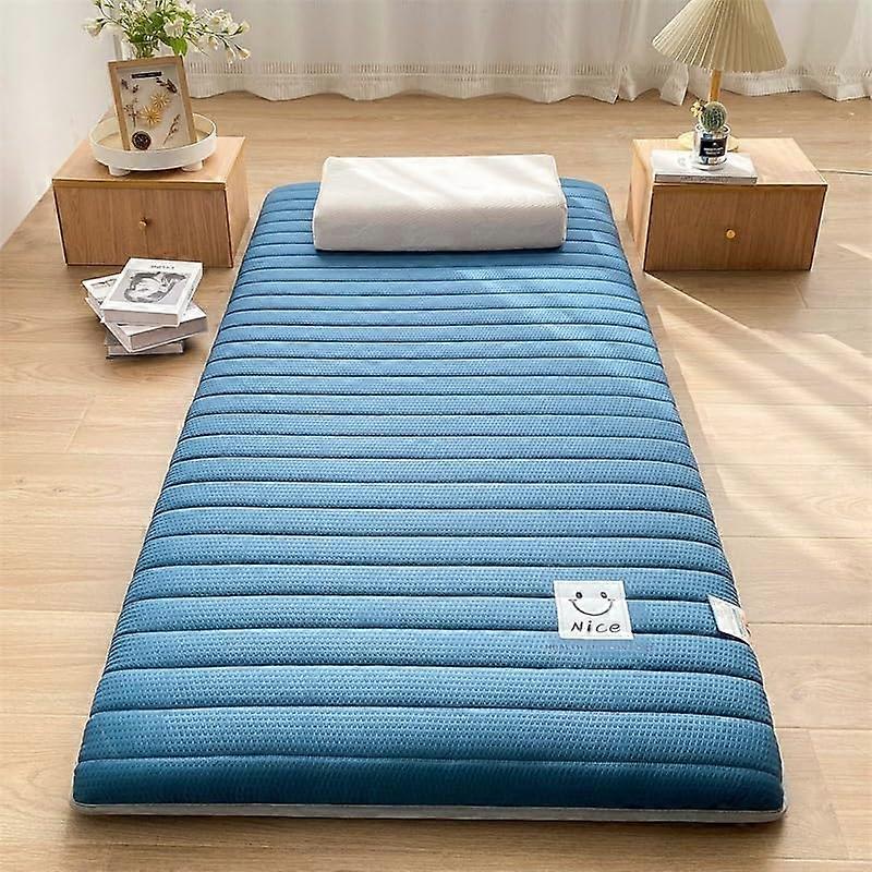 Japanese Futon Mattress Full Size Foldable Floor Futon for Dorm Guest Camping Yoga 0.8x1.9m Blue