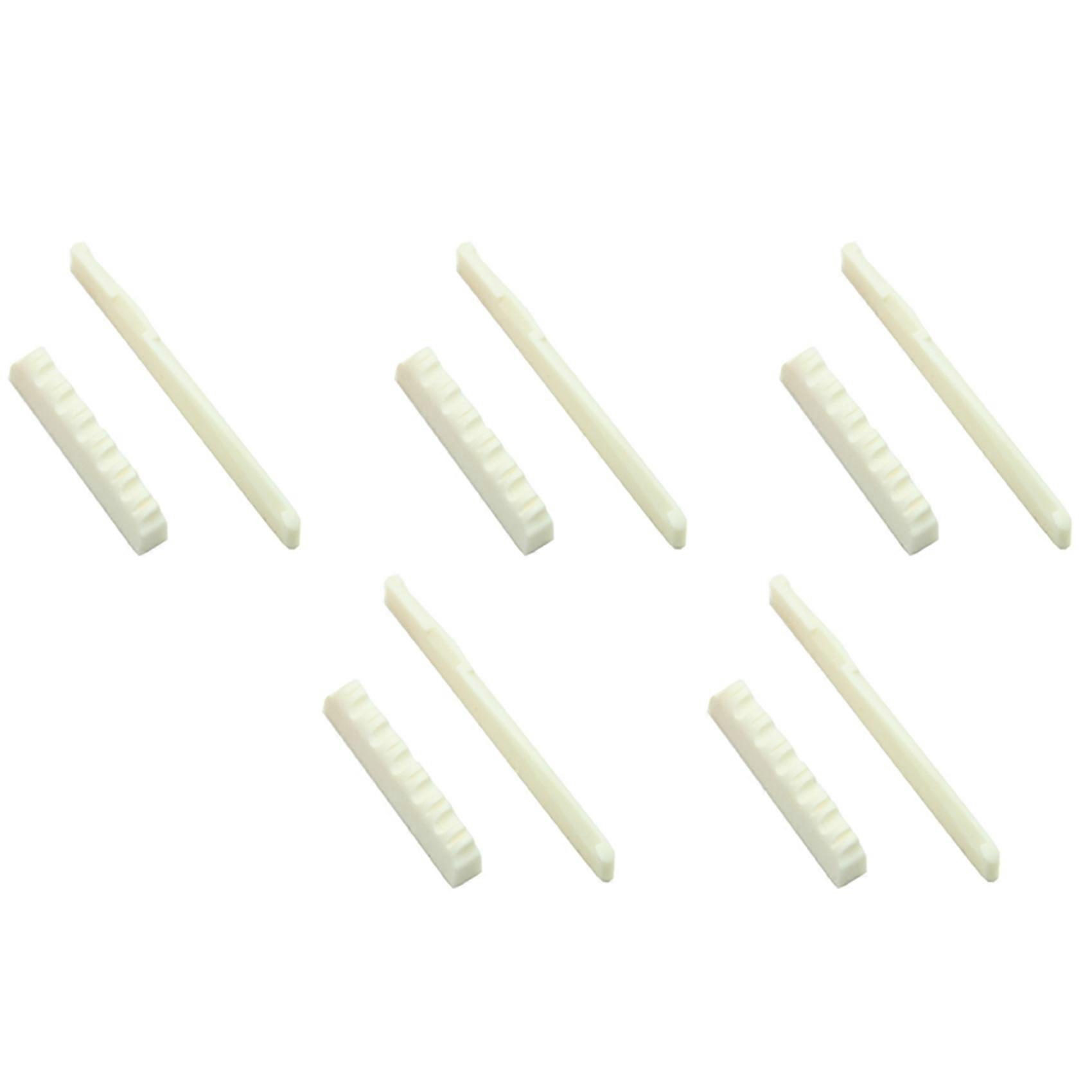 5 Set Ivory Bone Bridge Saddle and Nut for 6 String Acoustic Guitar
