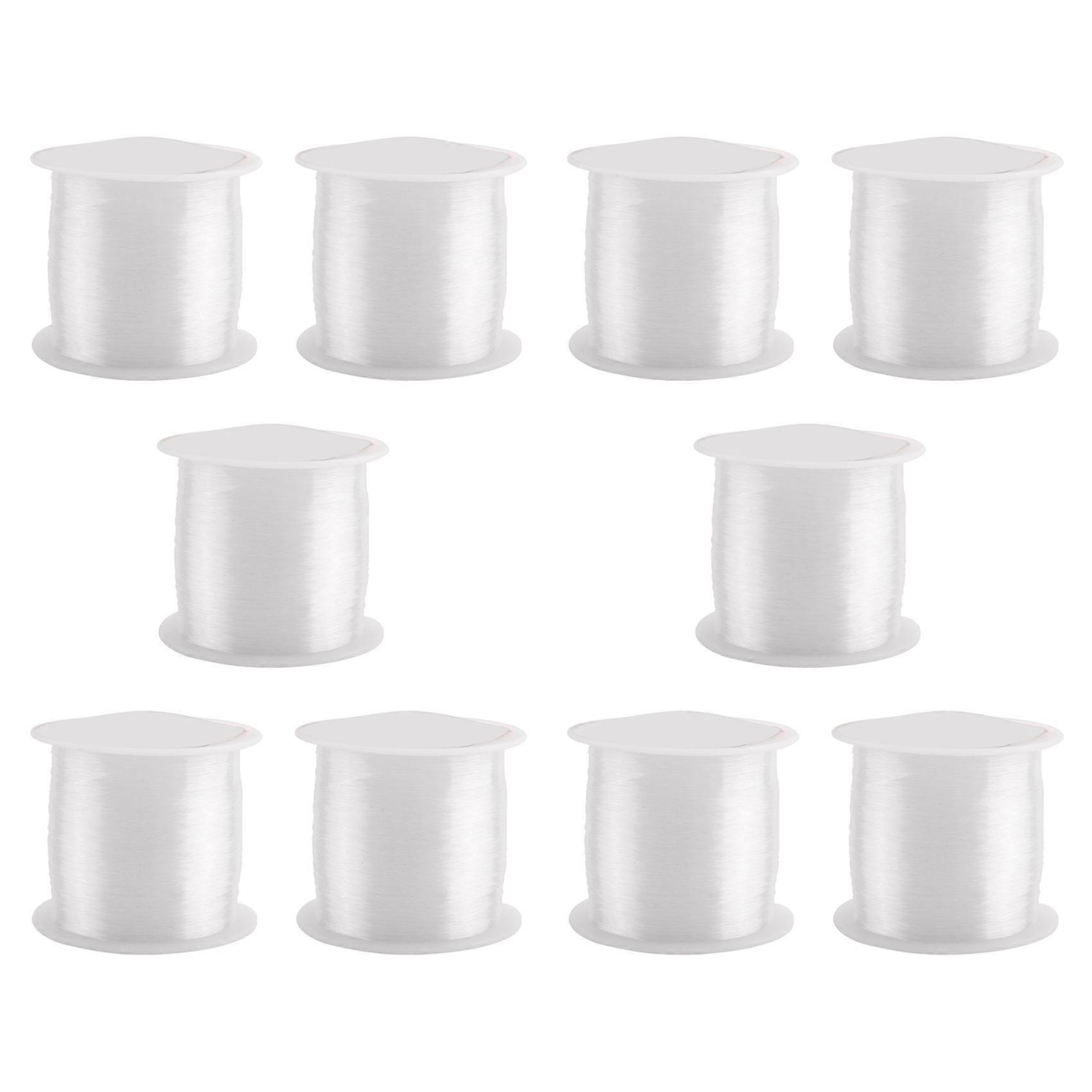 10pcs 0.2mm Diameter Clear Nylon Fish Fishing Line Spool Beading String