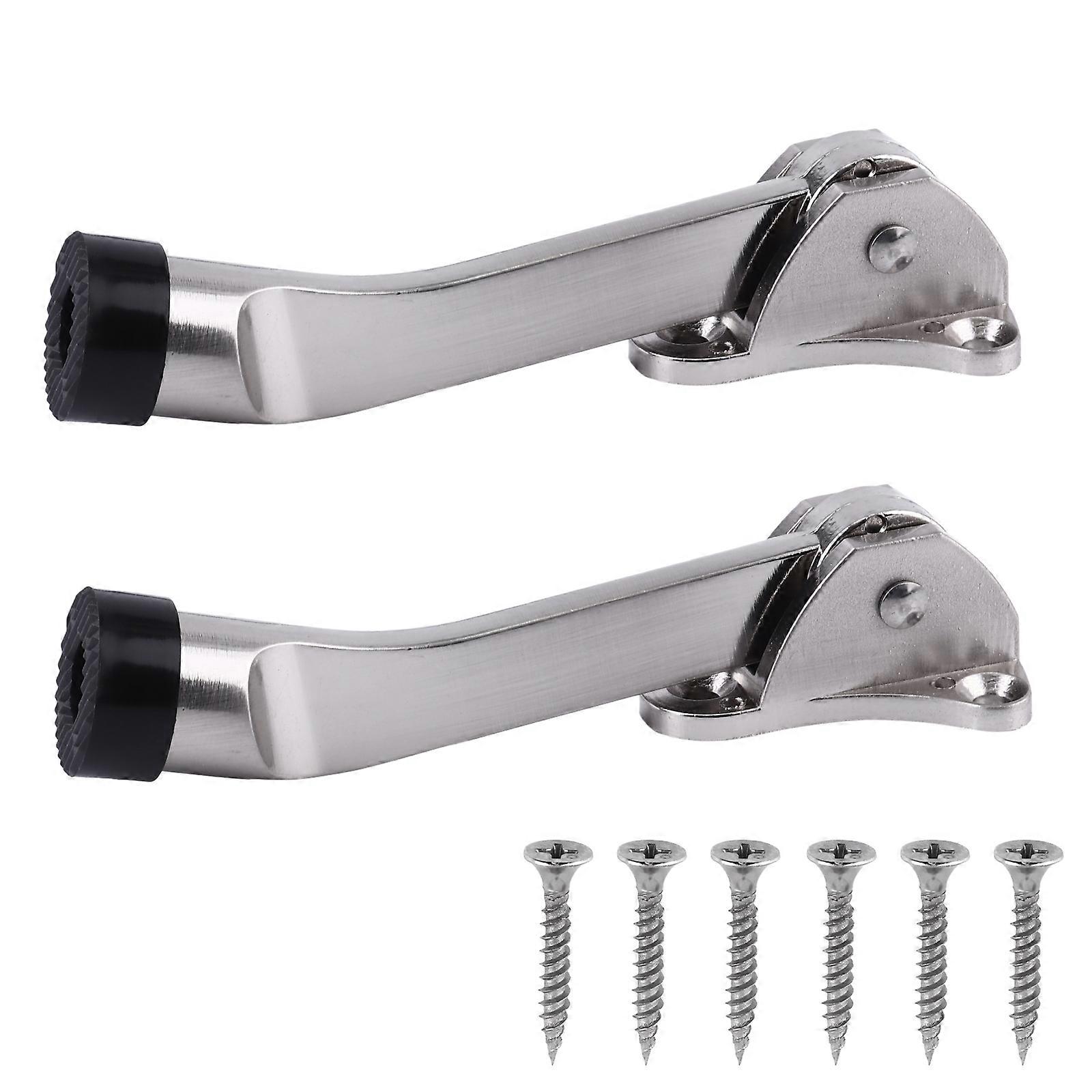 Door Stopper With Screws Horseshoe Design Wall Mounted Rust-Resistant 2Pcs