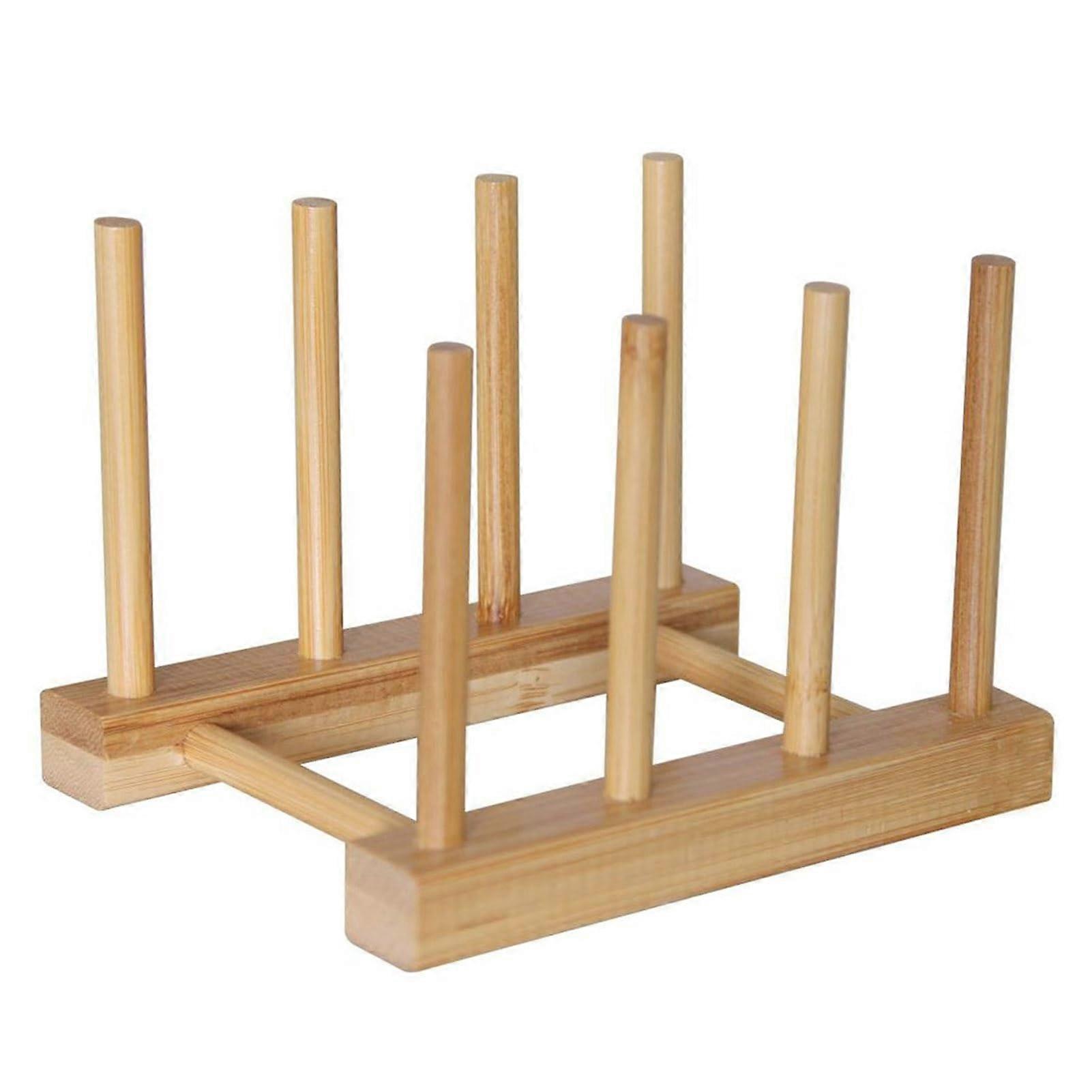 Bamboo Kitchen Storage Rack Cutting Board Organizer for Plates Pots Utensils MultiSize Durable