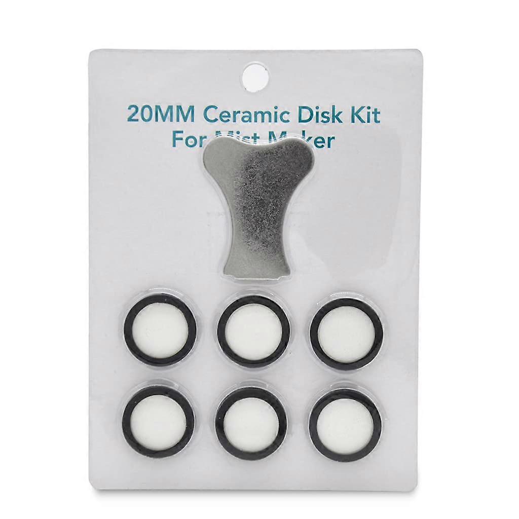 20mm Humidifier Ceramic Disc Replacement, Ultrasonic Mist Maker 6Pack,  Temp Resistant