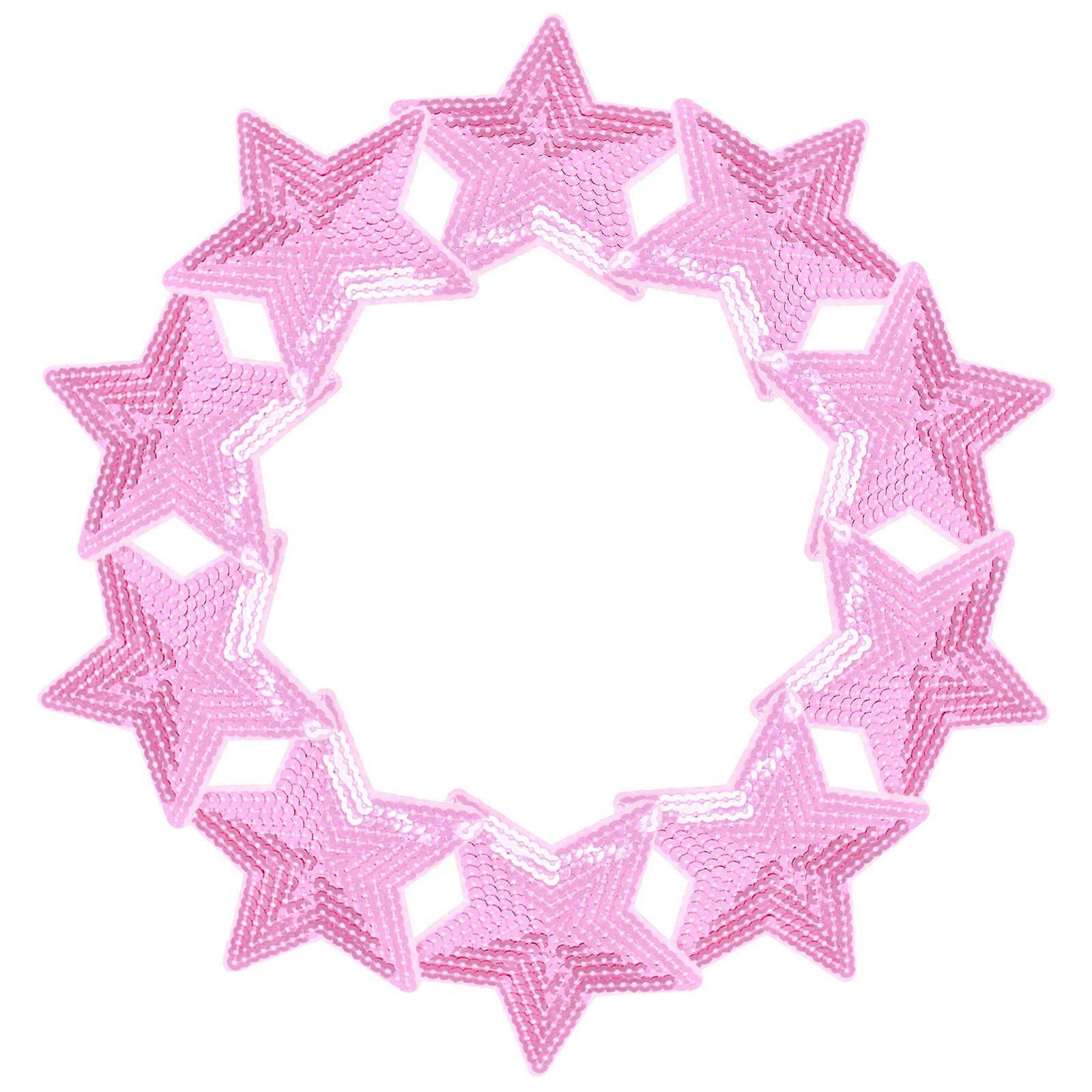 Sequin Stars Patch Polyester And Pet Beads Material Diy Craft Projects Personalization Five-Pointed Star 9x8.5 Cm 10Pcs