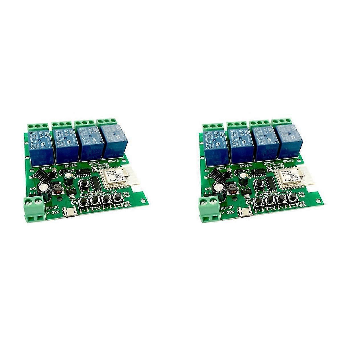 2X Zigbee Tuya Smart 4CH Relay Module DC5V 7-32V RF433Mhz Remote Control Light Switch Work with Home