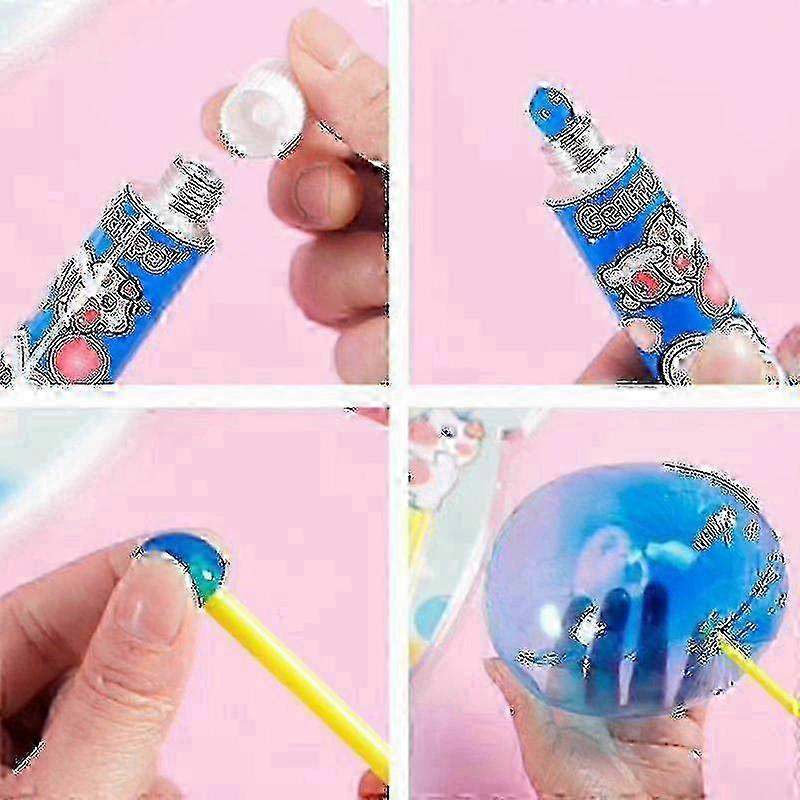 3pcs/set Safe Magic Bubble Glue Toy Blowing Colorful Bubble Ball Plastic Space Balloon