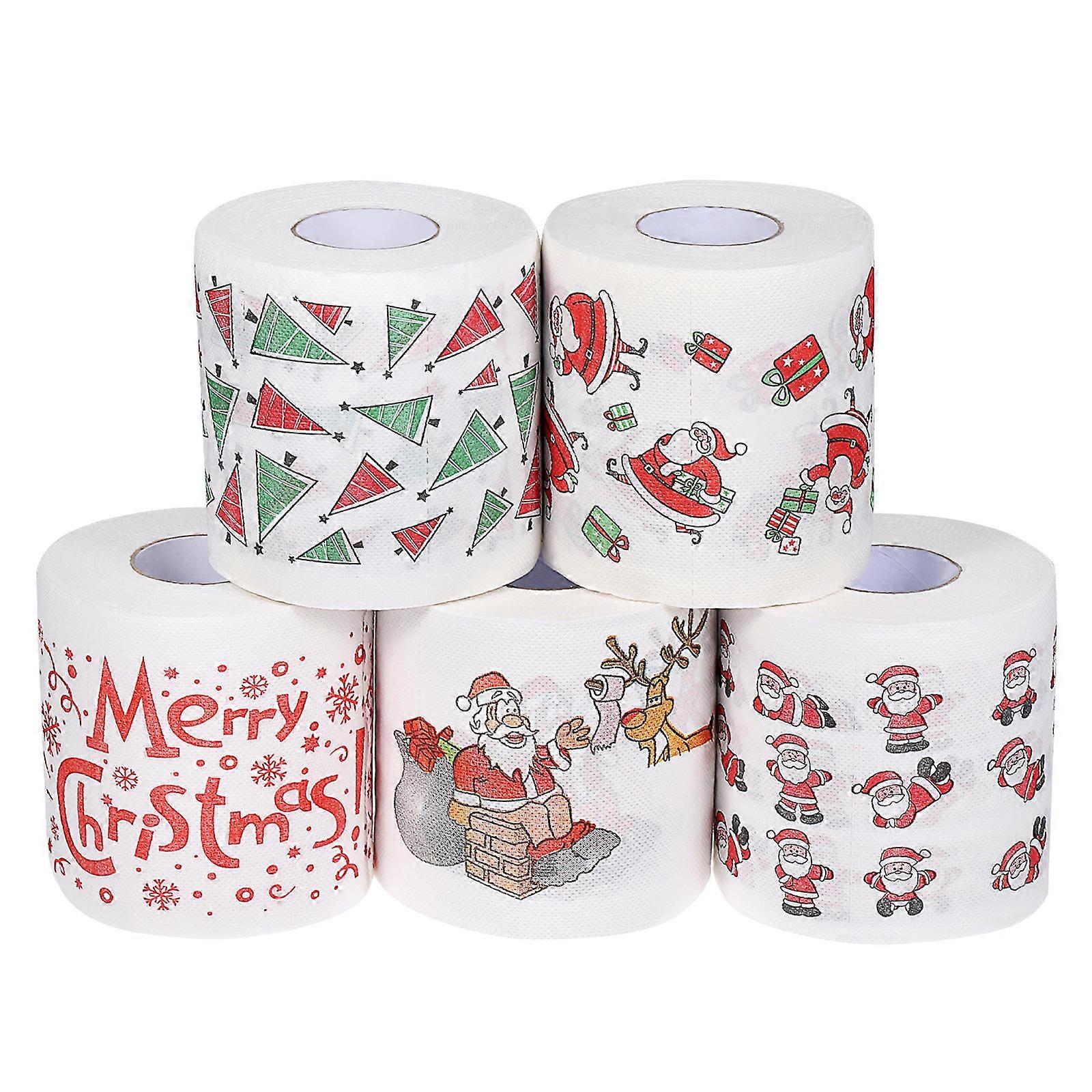 Christmas Tissue Paper Decorative Pattern for 5 Rolls Red Color