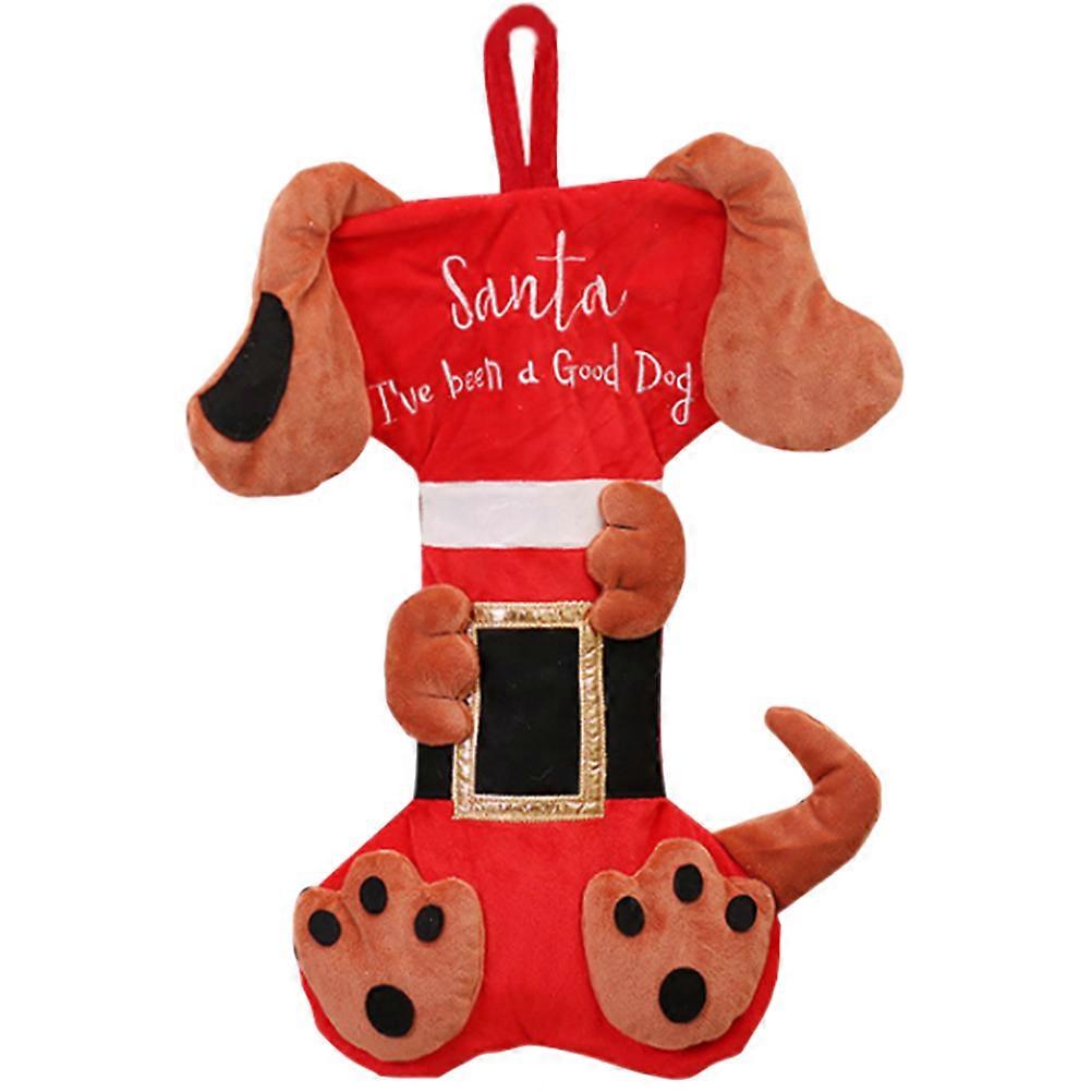 Christmas Hanging Candy Bag Bone-Shape Stocking for Gift 1 Piece