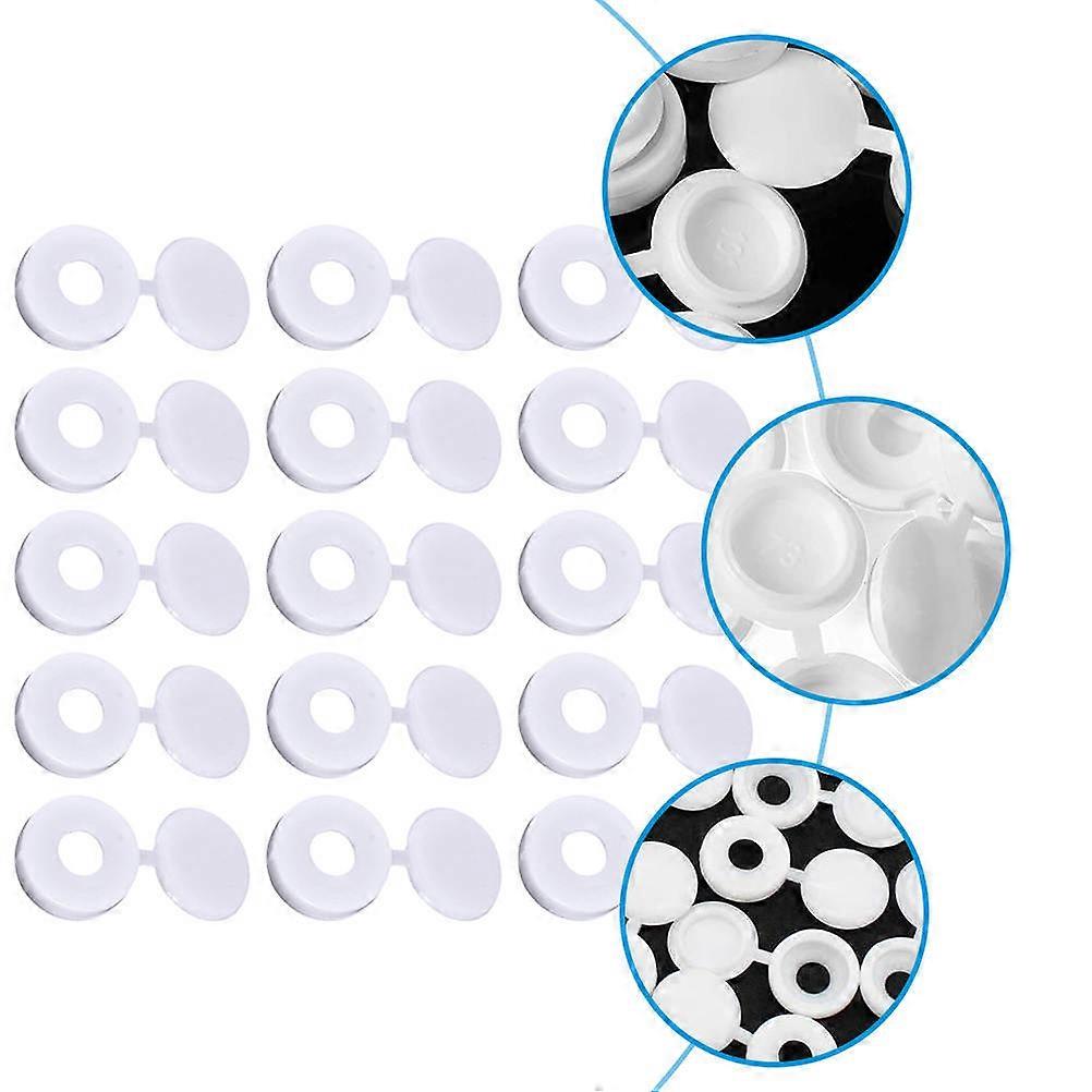 White Plastic Screw Protection Caps for Protection Use 100Pcs Folding Covers