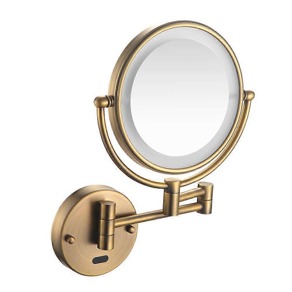 Wall Mounted Makeup Mirror with Smart Sensor, Double Sided LED Magnifying Vanity for Bathroom
